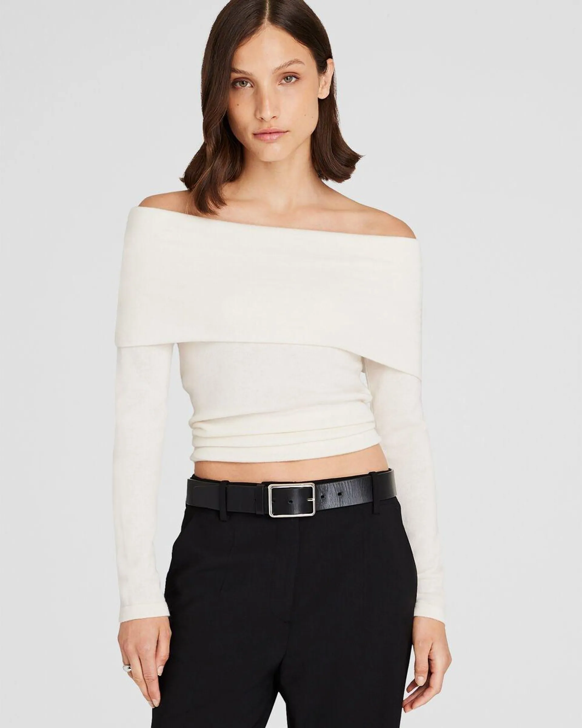 Off-The-Shoulder Cashmere Sweater