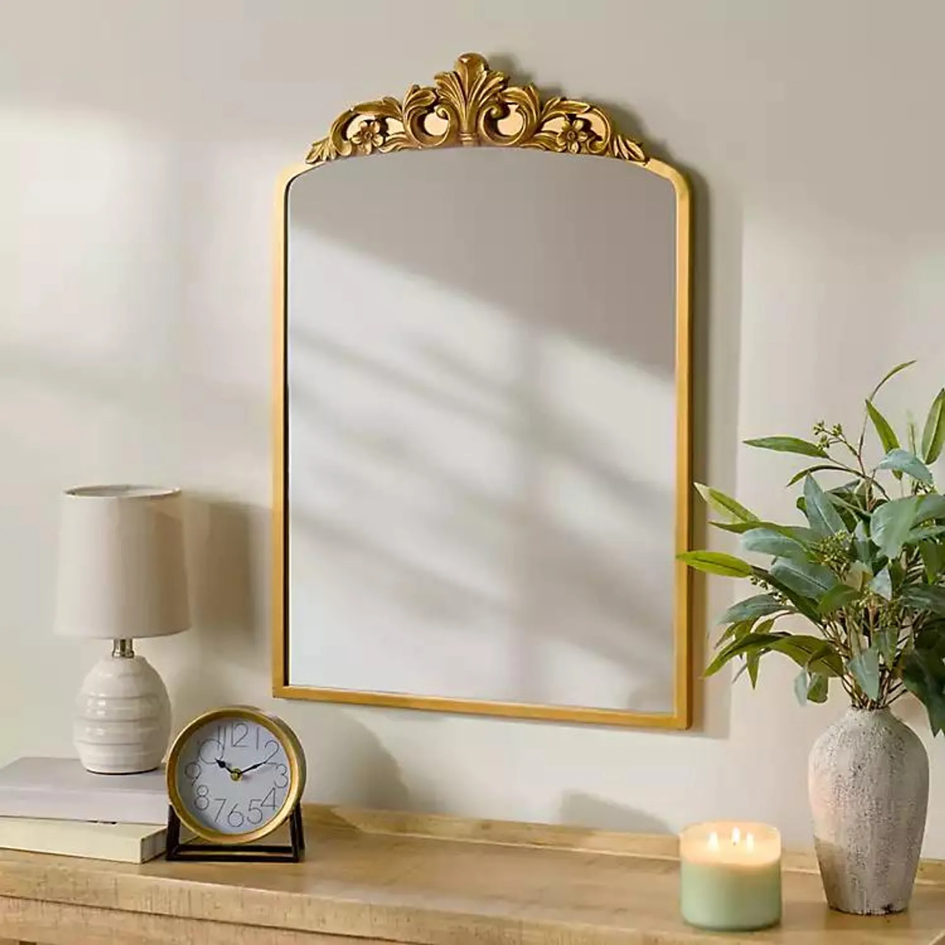 Gold Lana Ornate Arch Wall Mirror