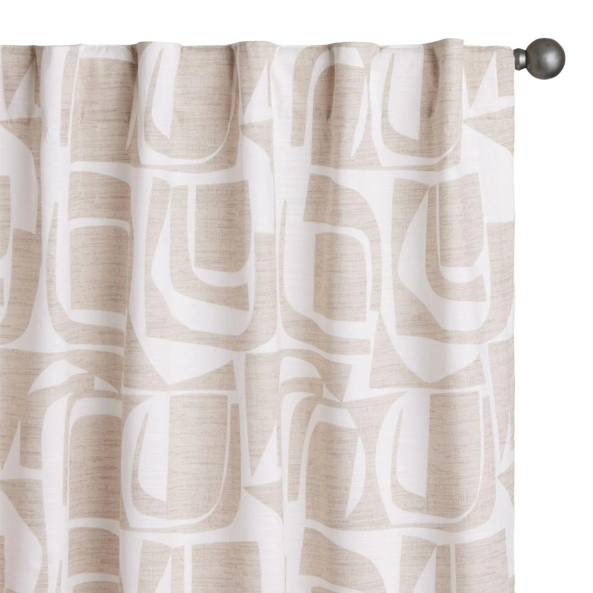 Ames Woven Cotton Abstract Sleeve Top Curtains Set of 2