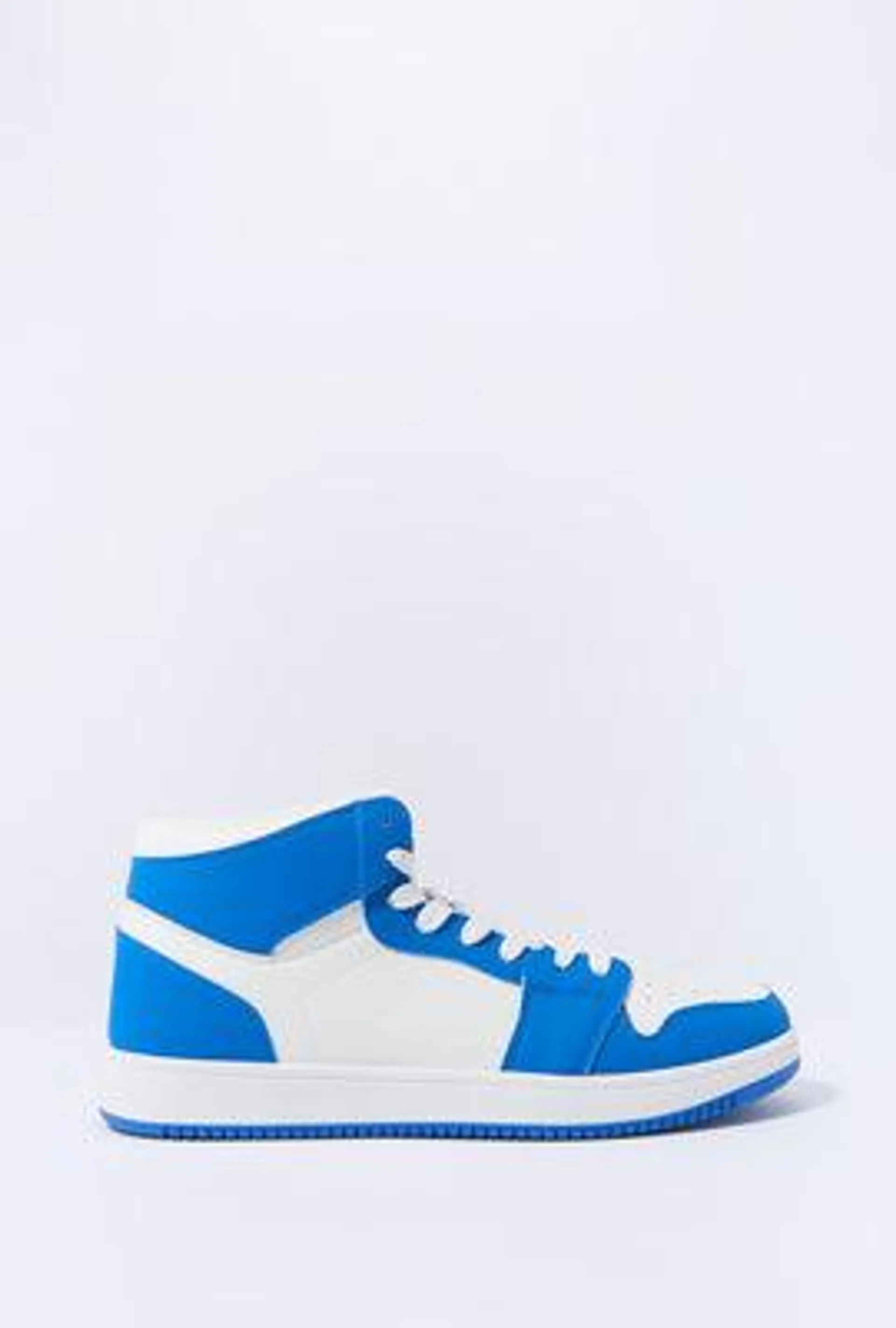 Faux Leather Colourblock High Top Sneaker