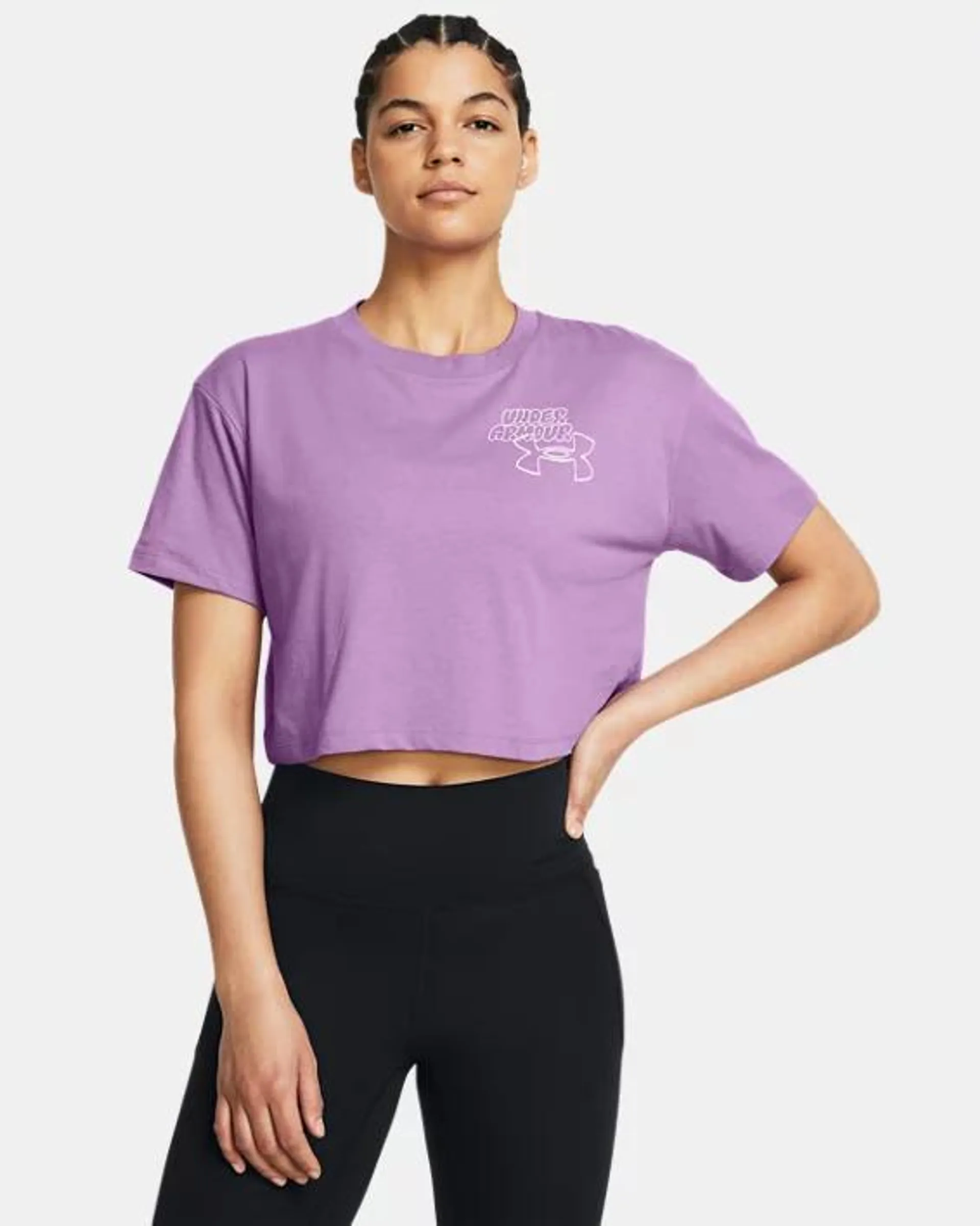 Women's UA Bubble Script Crop Short Sleeve