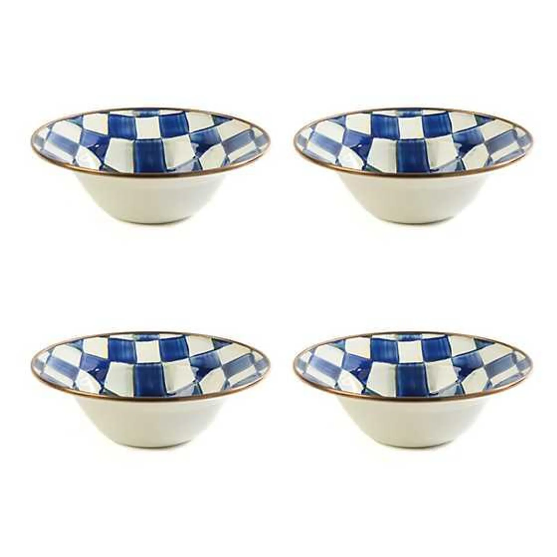 Royal Check Breakfast Bowls, Set of 4