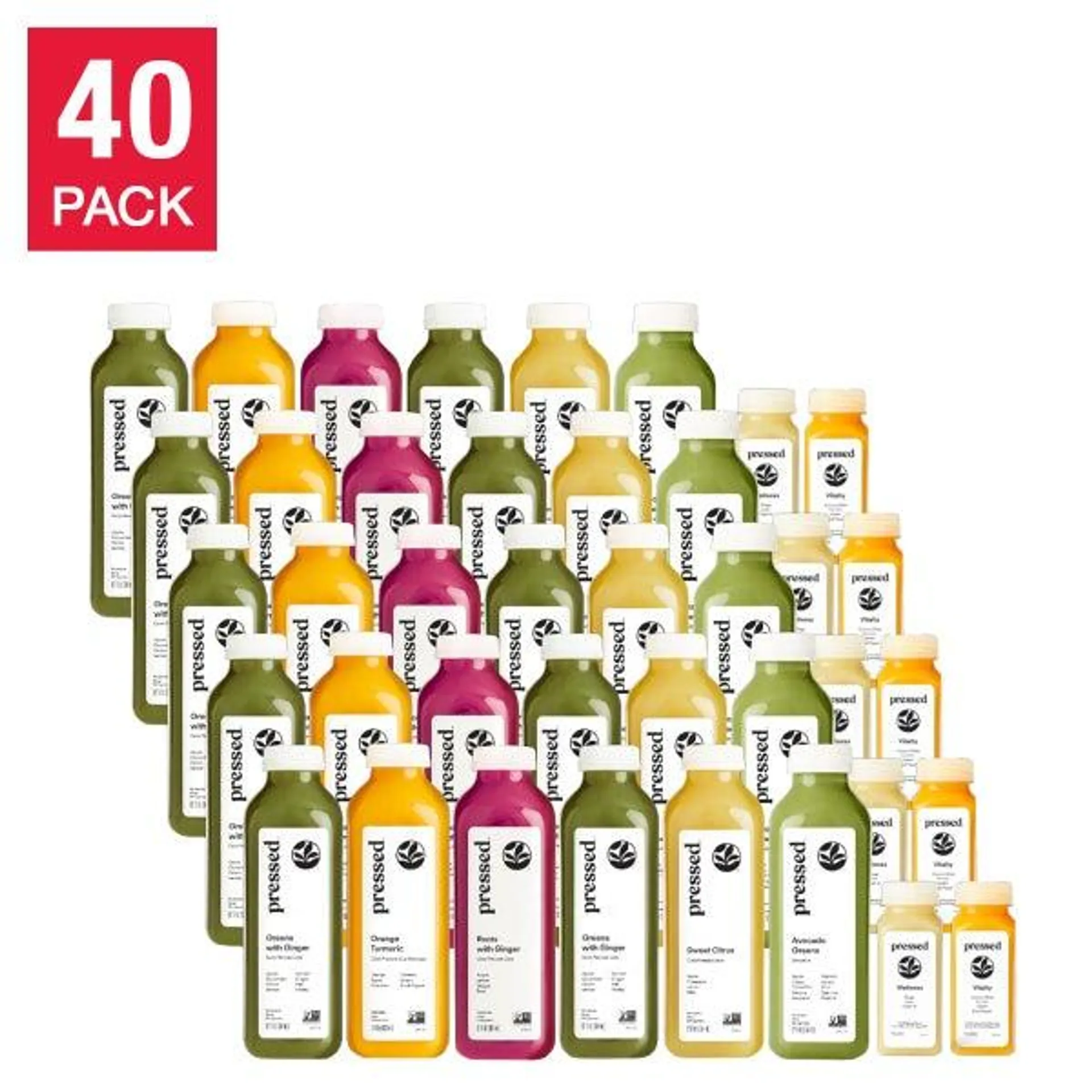 Pressed 5-day Cleanse Bundle - 40 bottles, 30 Juices, and 10 Shots