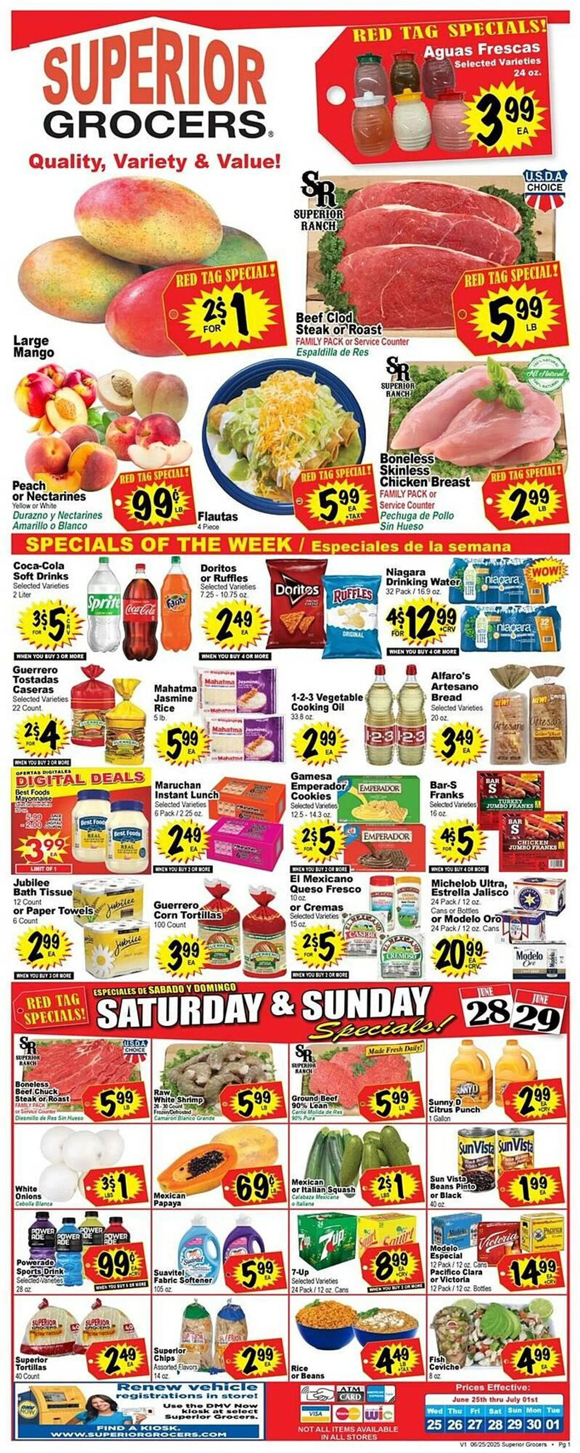 Weekly ad Superior Grocers Weekly Ad from June 25 to July 1 2025 - Page 1