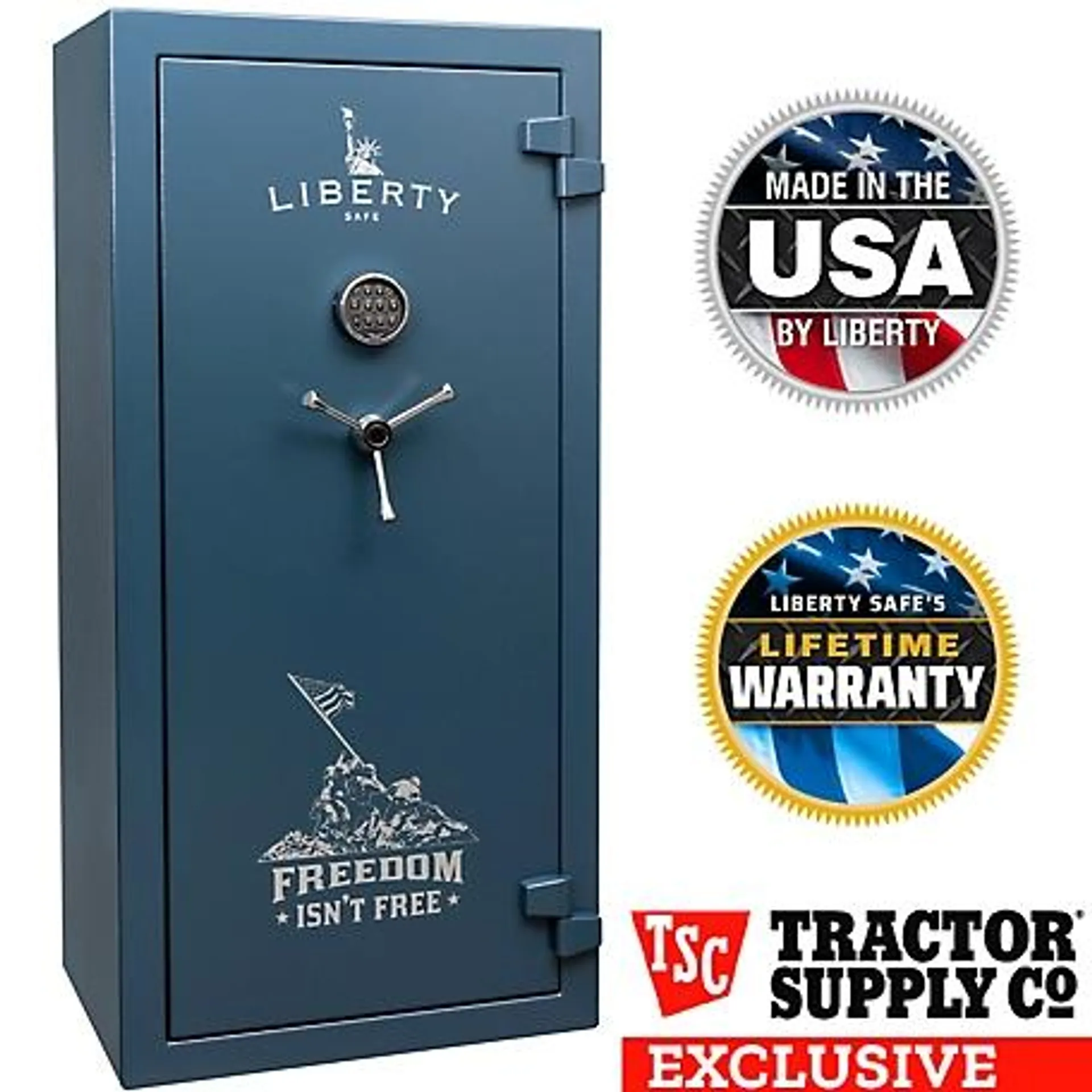 Liberty Safe Freedom Isn't Free Blue 30 Gun E-lock Gun Safe