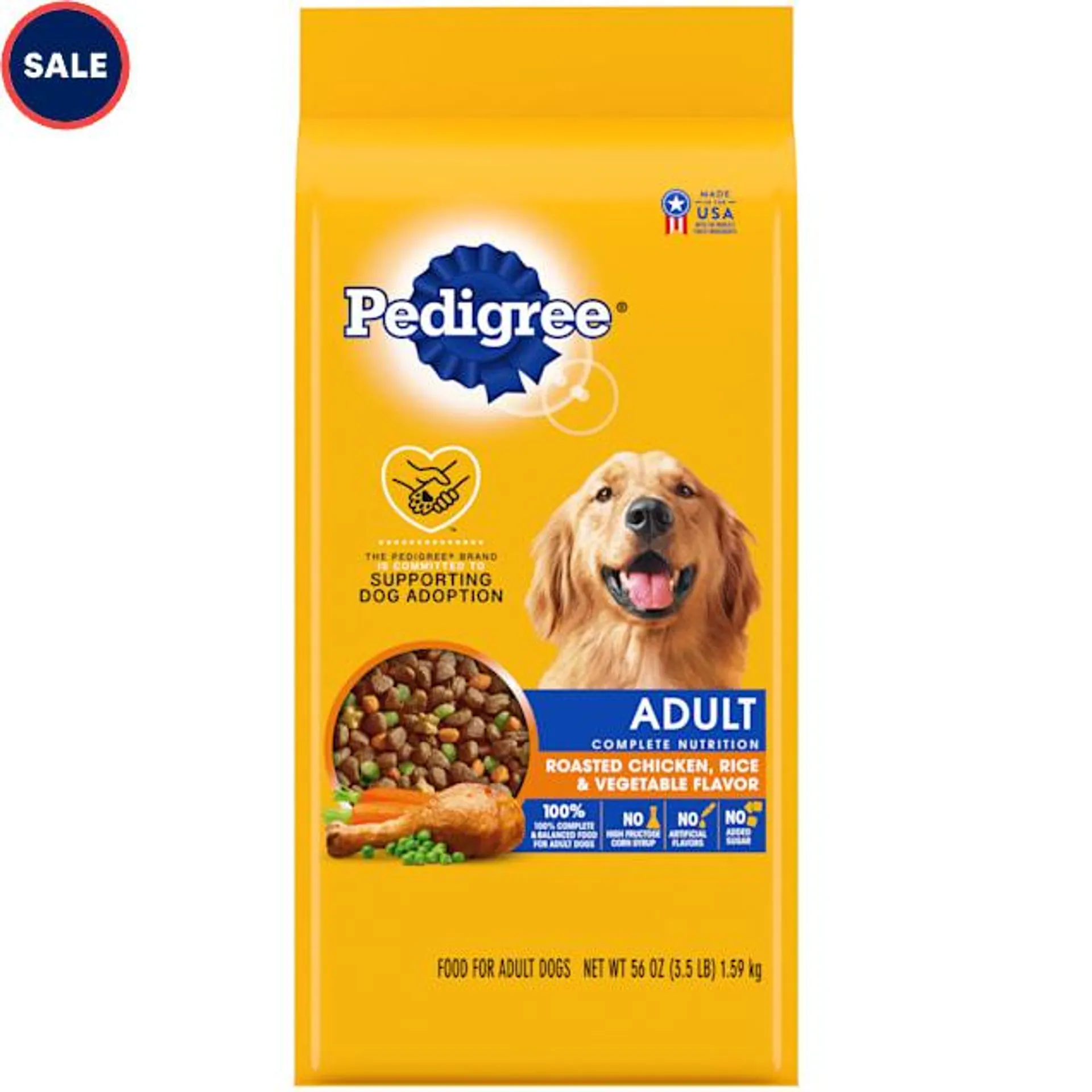 Pedigree Complete Nutrition Roasted Chicken Rice & Vegetable Flavor Kibble Adult Dry Dog Food, 3.5 lbs.