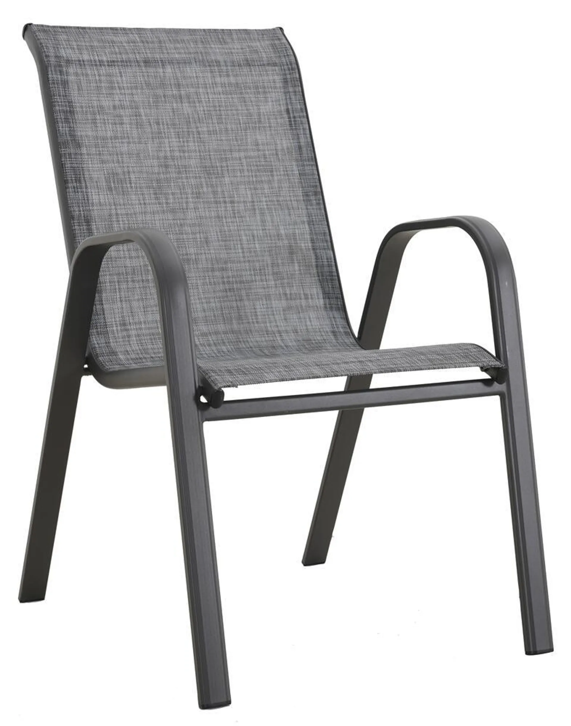 Backyard Creations® Harrison Brown Stack Patio Chair with Gray Fabric