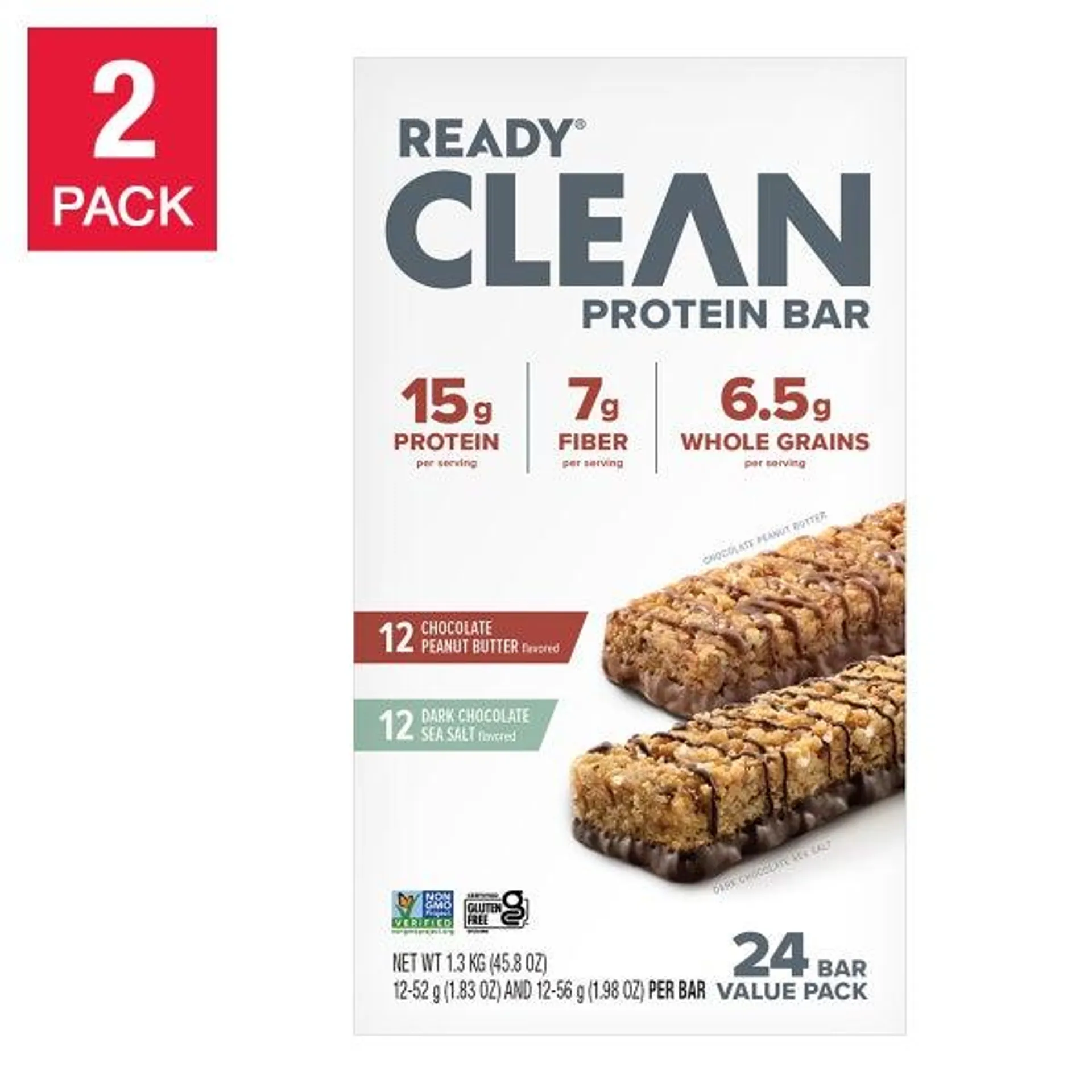 Ready Protein Bar, Chocolate Peanut Butter and Sea Salt, 24-count, 2 pack