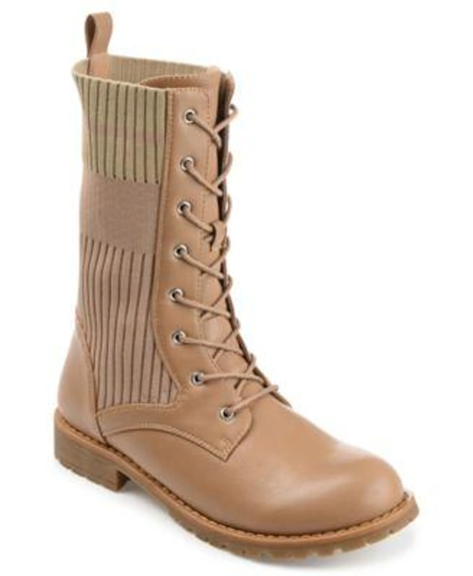 Women's Melei Knit Lace Up Lug Sole Combat Boots