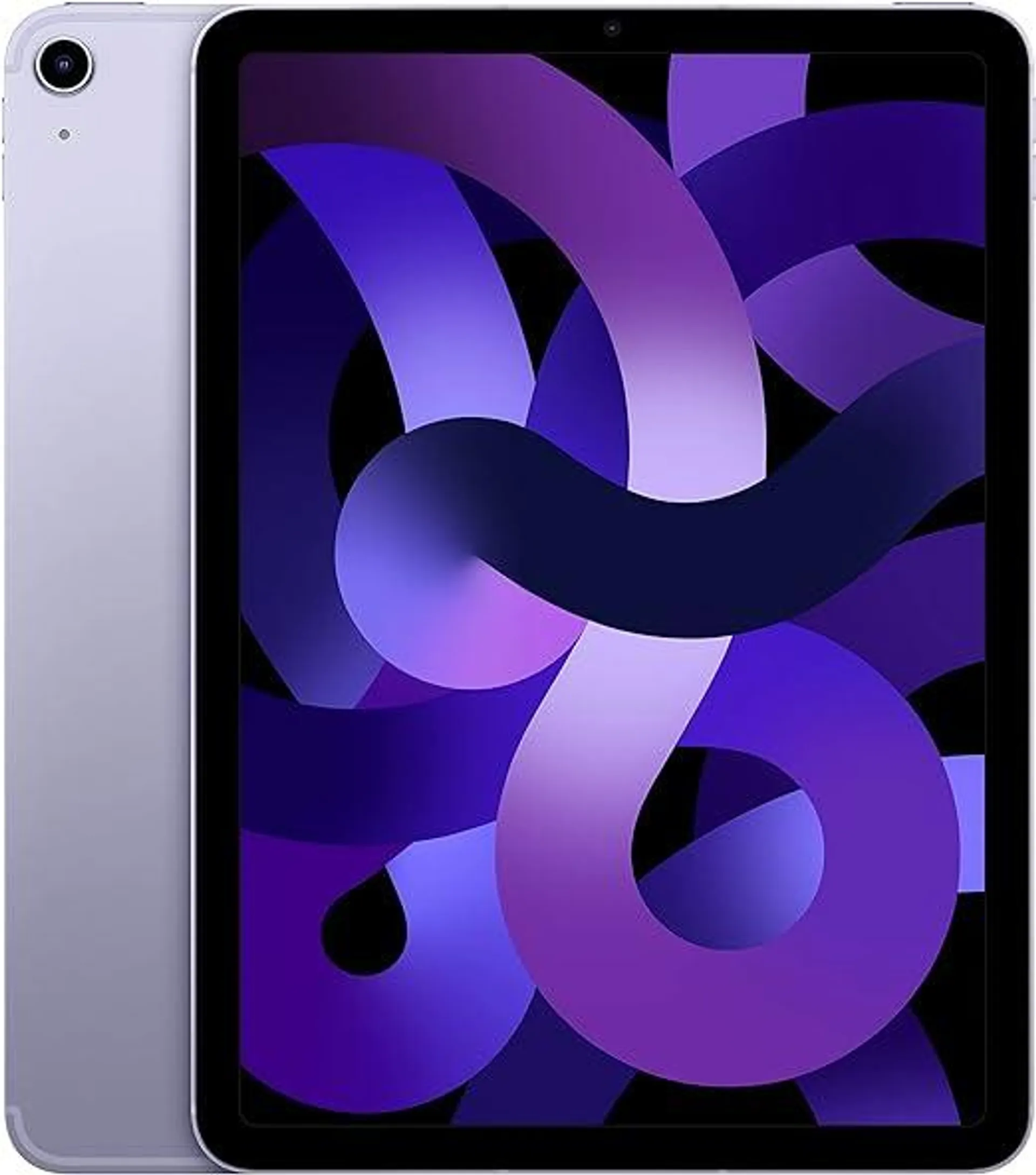 Apple iPad Air (5th Generation): with M1 chip, 10.9-inch Liquid Retina Display, 64GB, Wi-Fi 6 + 5G Cellular, 12MP front/12MP Back Camera, Touch ID, All-Day Battery Life – Purple