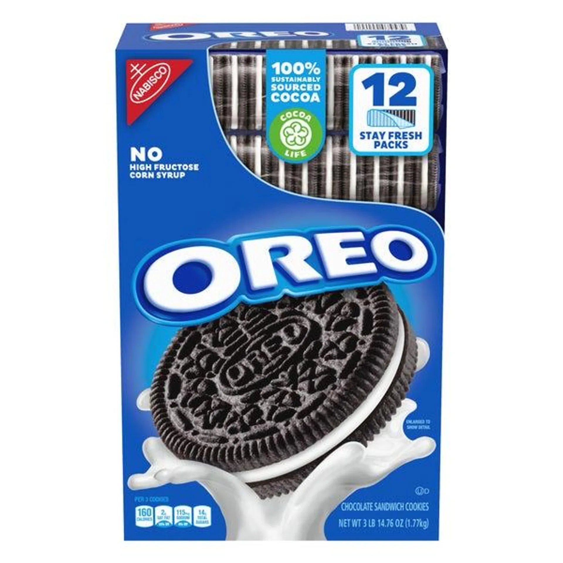 OREO Chocolate Sandwich Cookies, Stay Fresh Packs, 12-Count