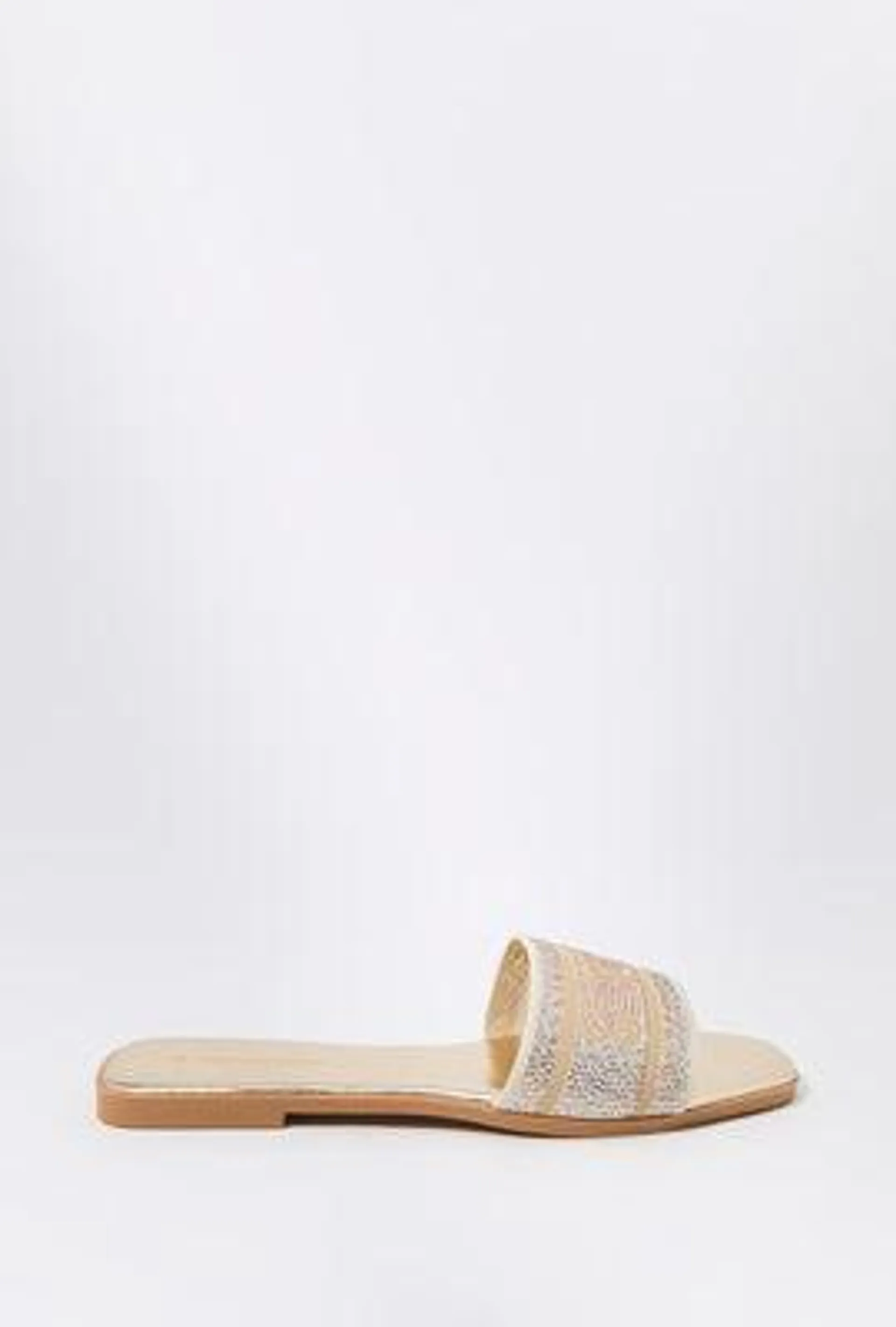 St Tropez Embroidered Rhinestone Slide