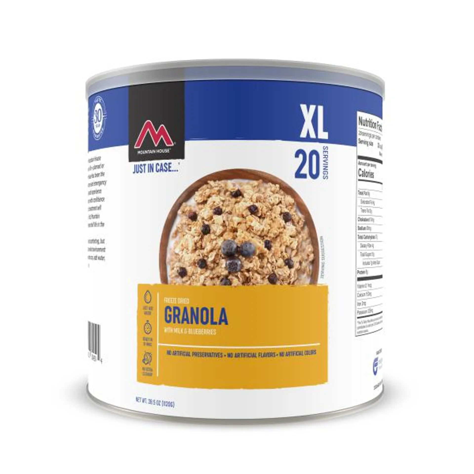 Freeze Dried Granola with Milk and Blueberries