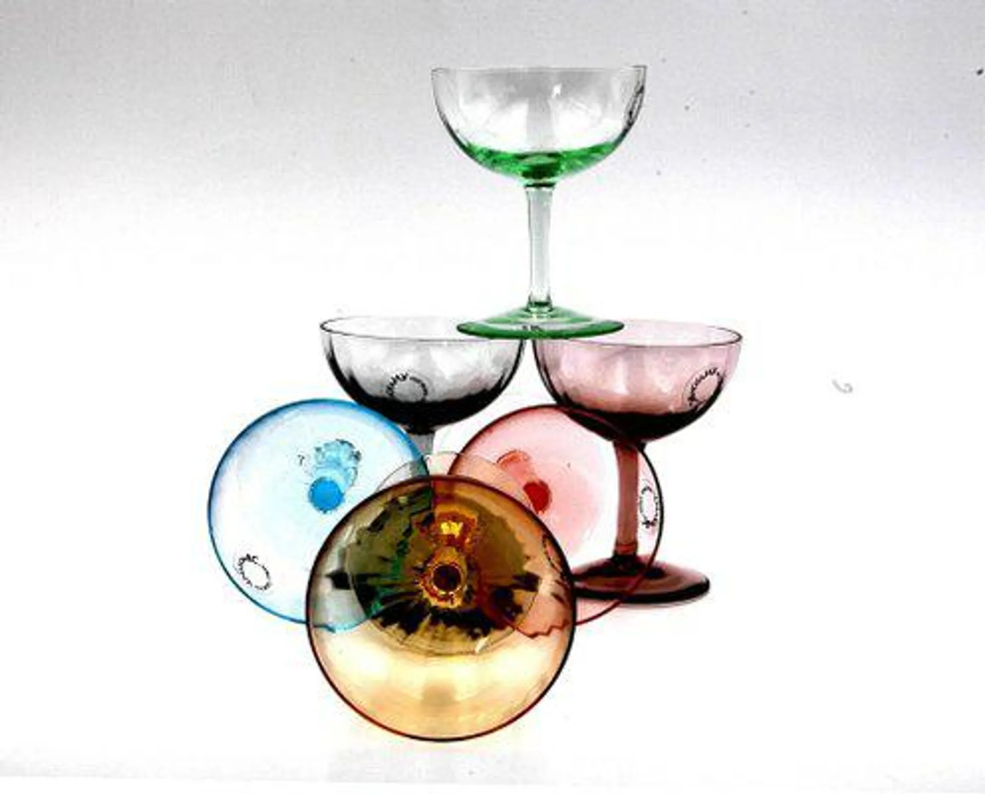 Handblown Champagne Glass by Carlo Nason, 2000, Set of 6