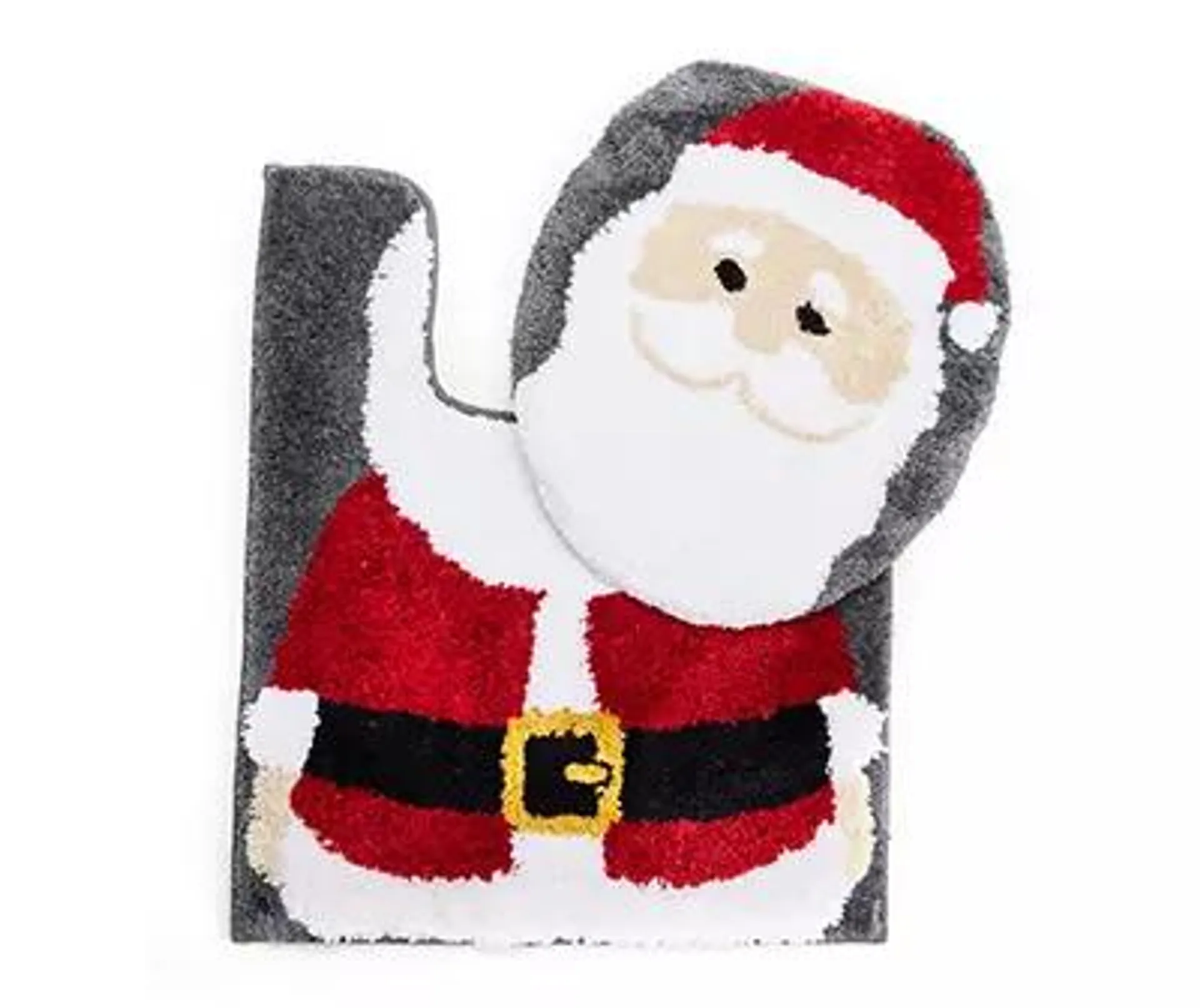 Red & Gray Santa Toilet Topper & Contour Rug Set