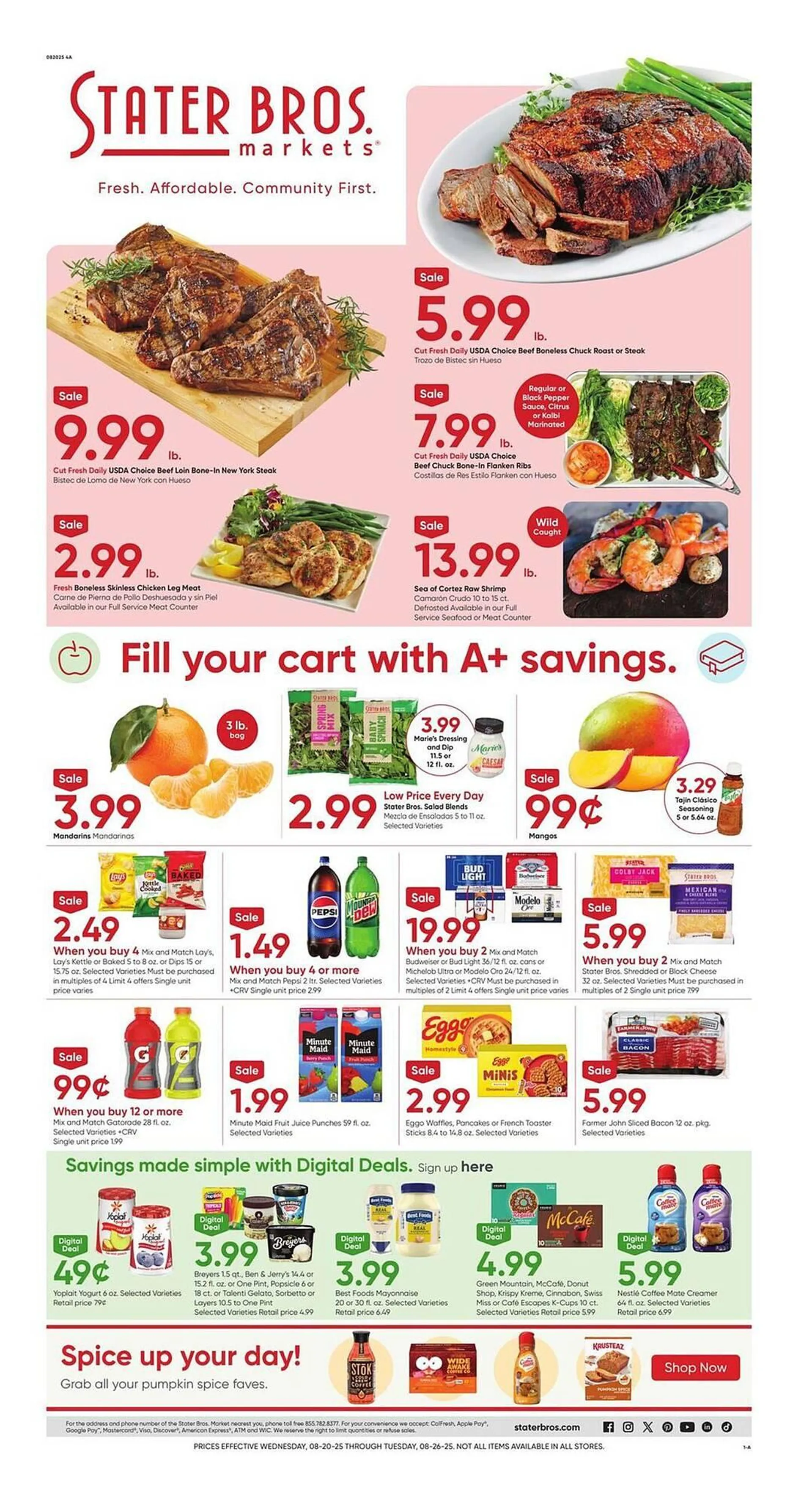 Weekly ad Stater Bros Weekly Ad from August 20 to August 26 2025 - Page 1