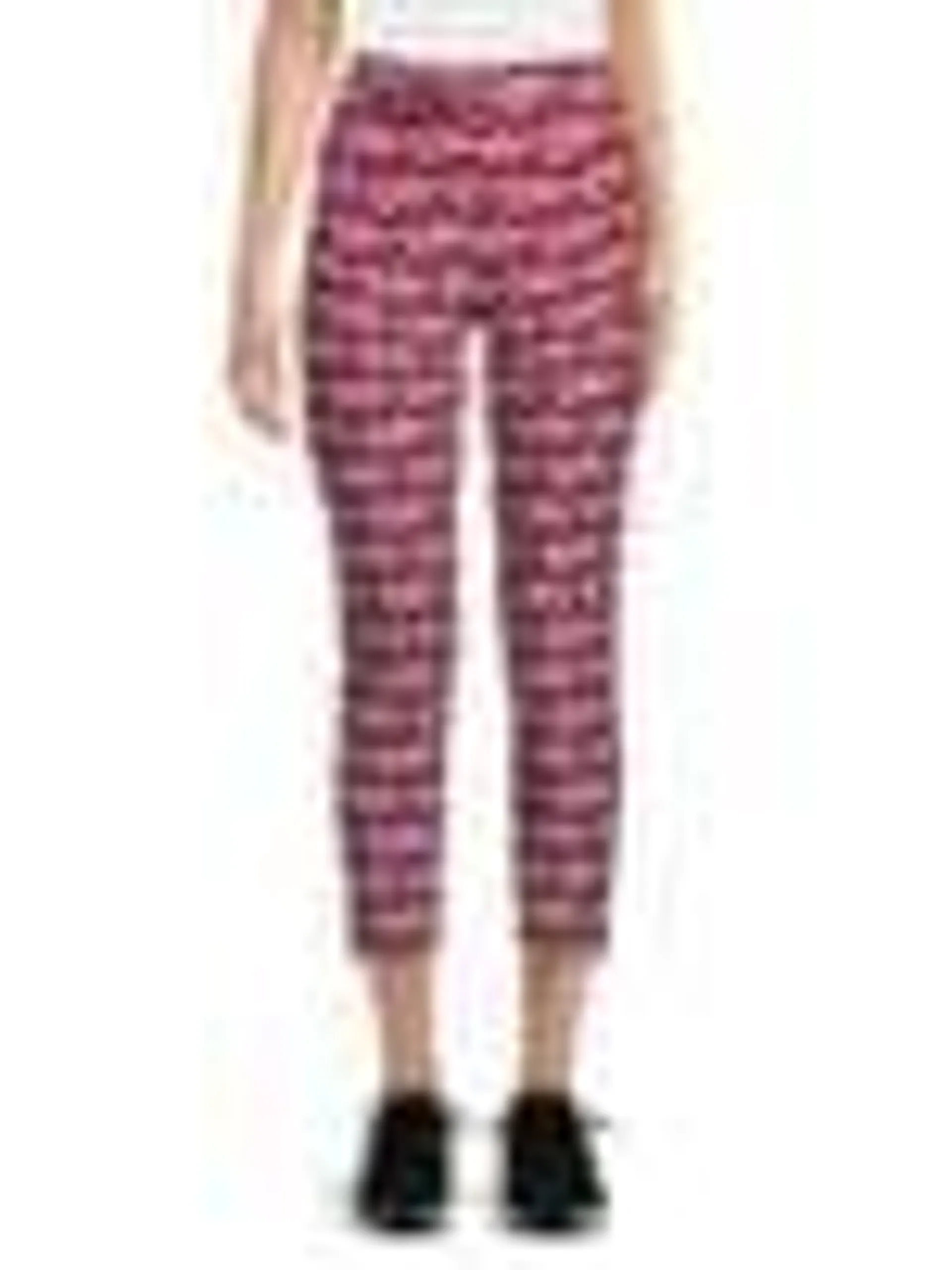 Pia Monogram Print Cropped Pants