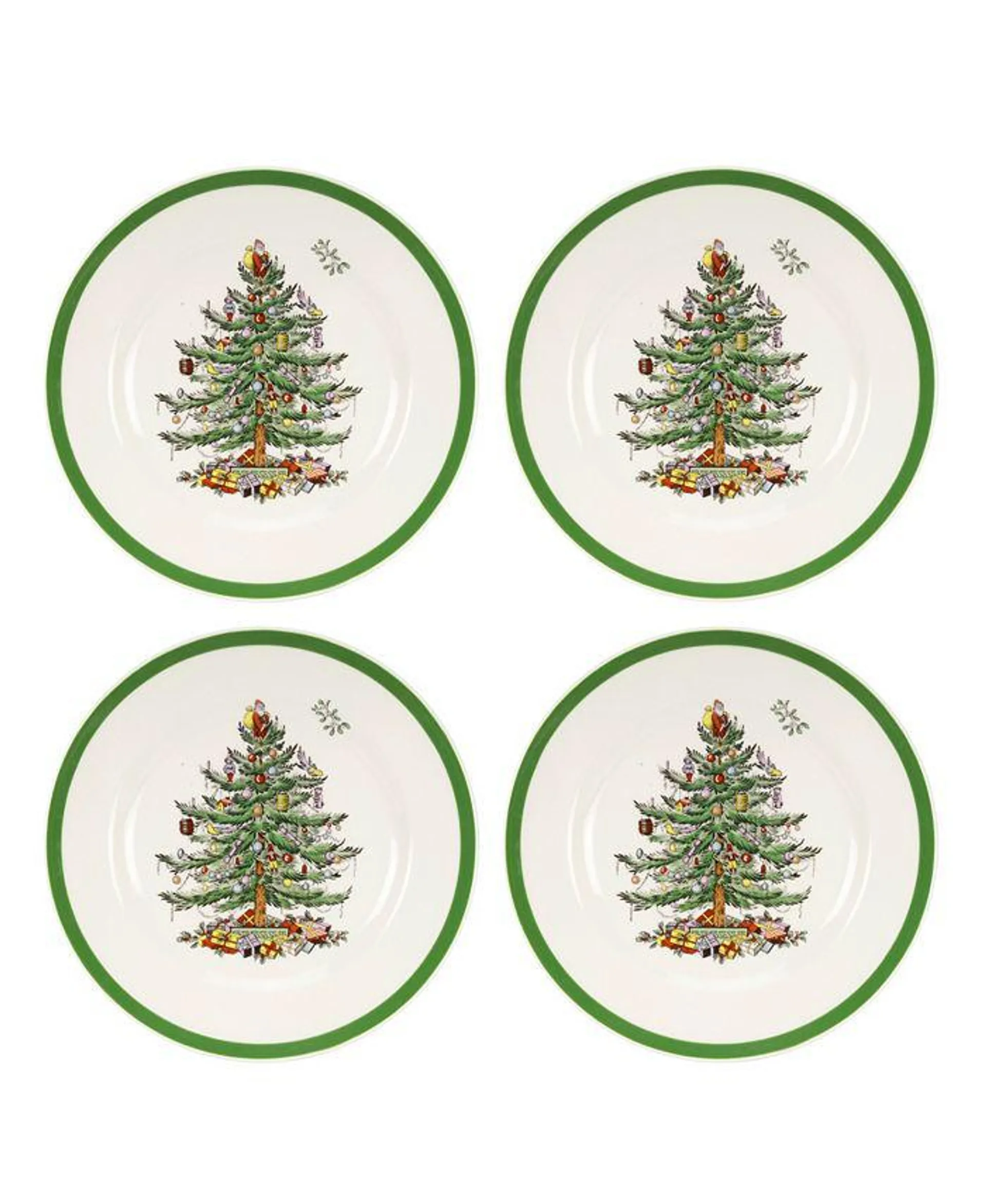 Christmas Tree Dinnerware Salad Plate, Set of 4