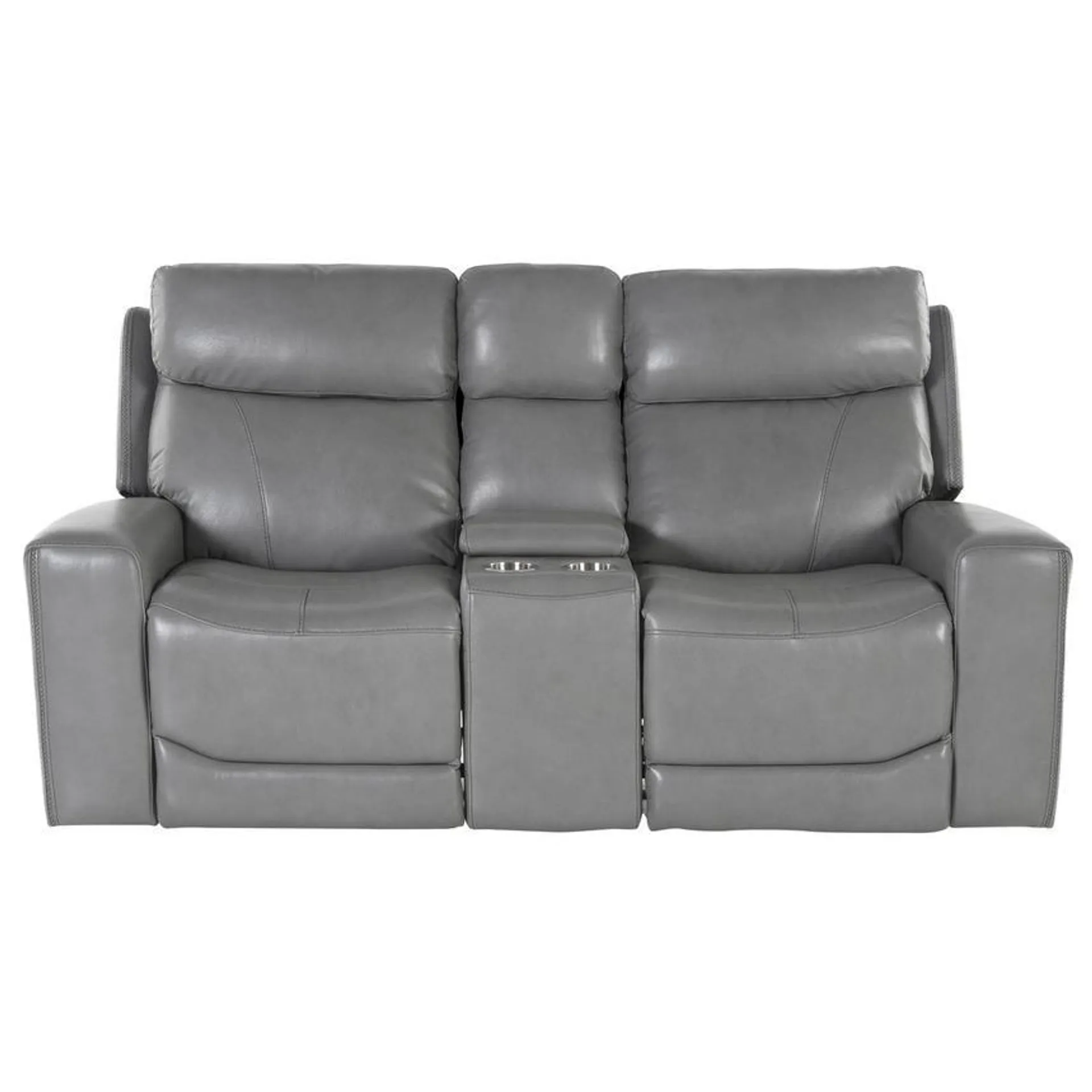 Ozzy Leather Power Reclining Sofa w/Console