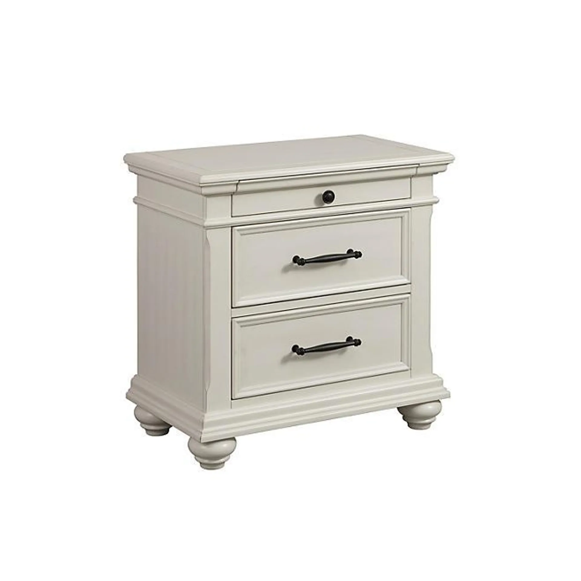 Brooks 3-Drawer Poplar Wood Nightstand With USB Ports (Assorted Colors)