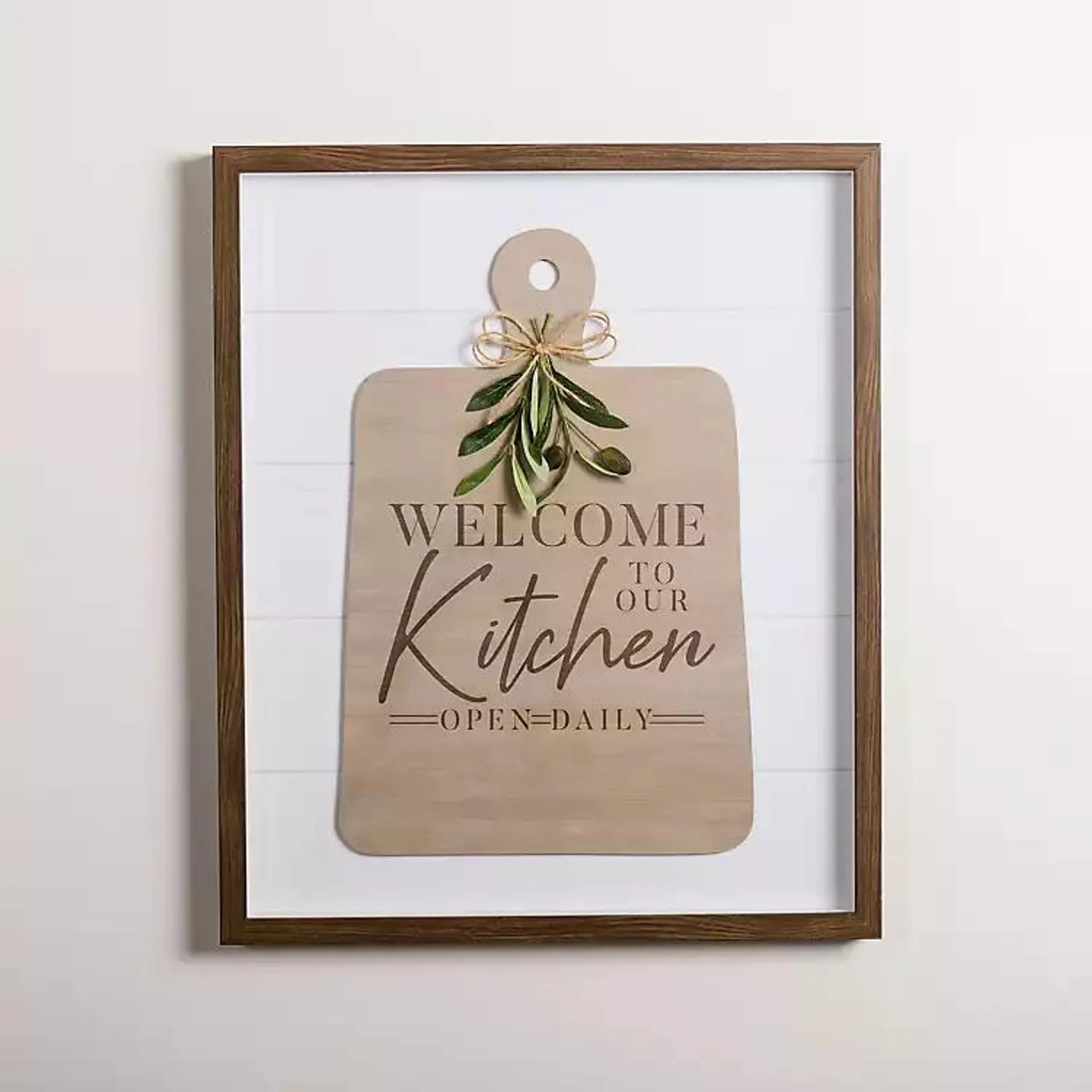 Welcome Cutting Board Shadowbox Wall Plaque