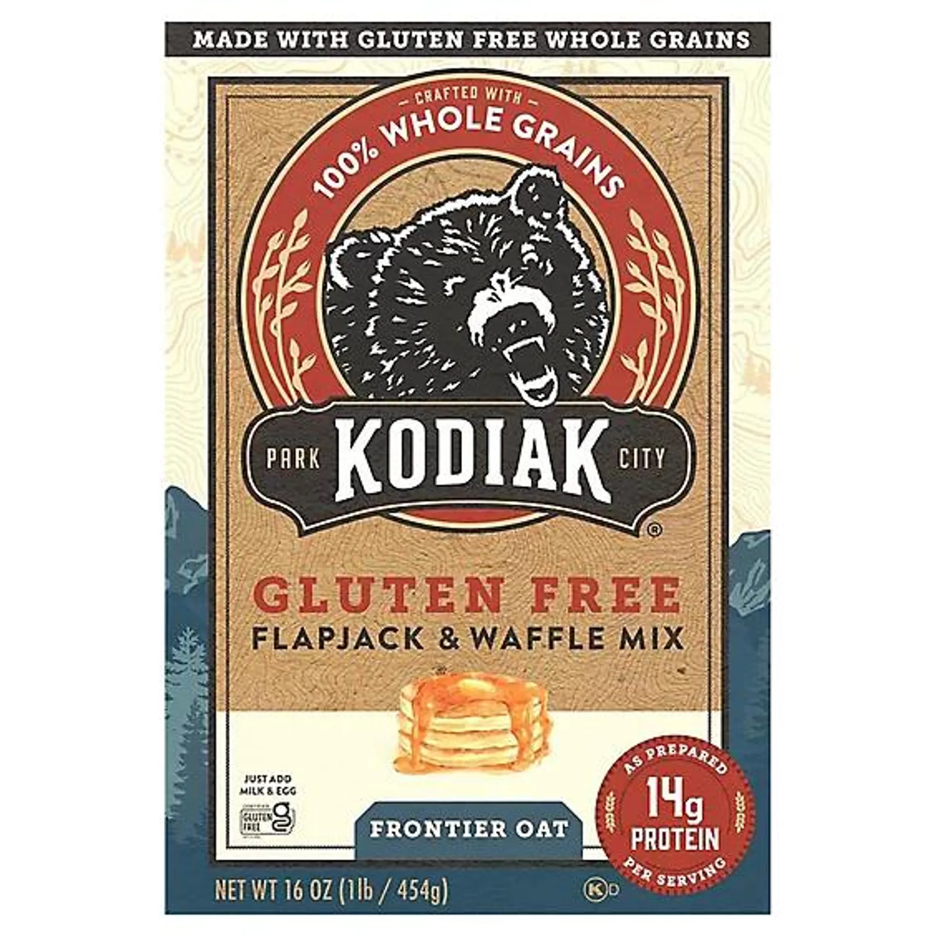 Kodiak Gluten Free Frontier Oat Flapjack & Waffle Mix Box - 16 Oz