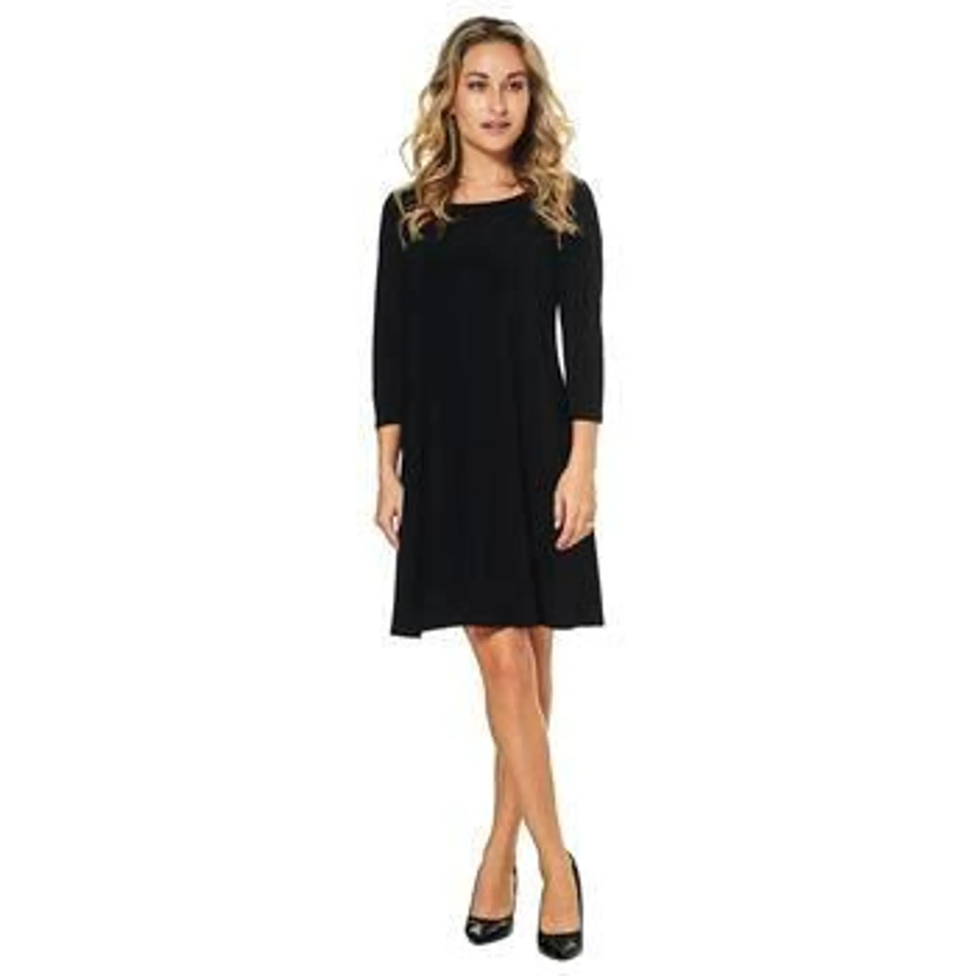 Womens MSK Solid 3/4 Sleeve Solid Shift Dress