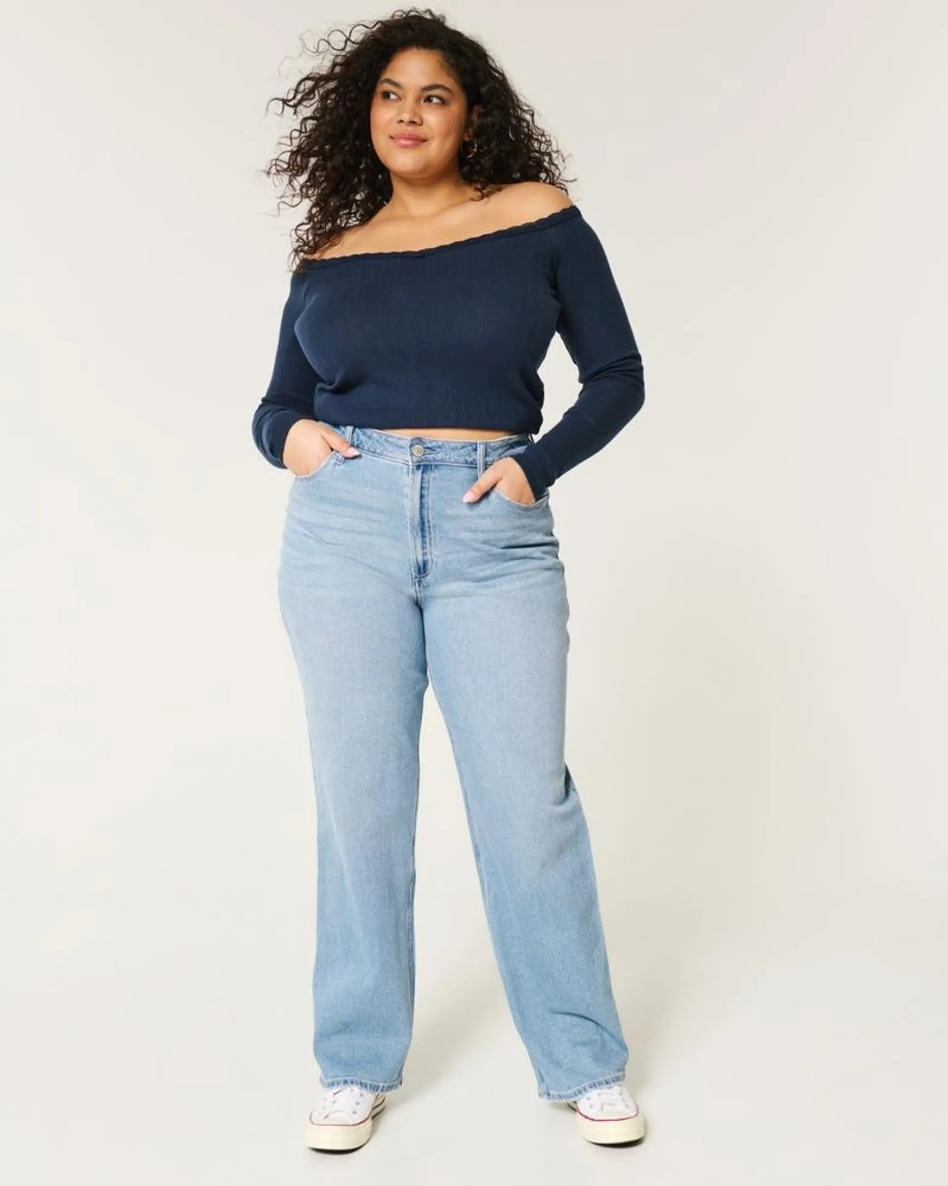 Curvy Ultra High-Rise Medium Wash Dad Jeans