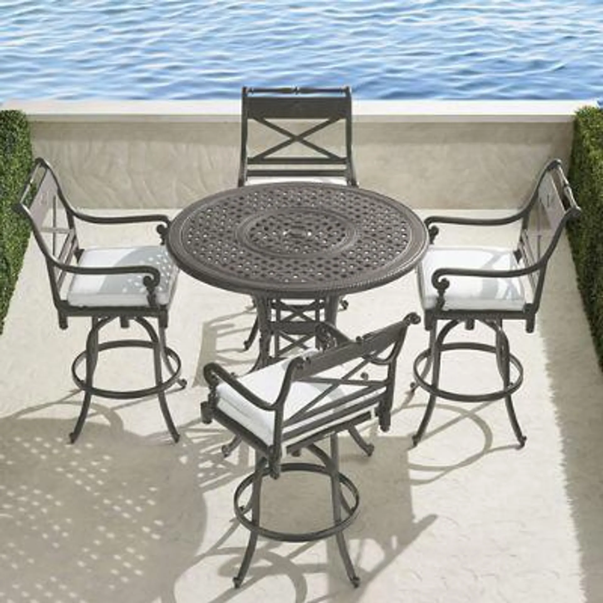 Carlisle 5-pc. High Dining Set in Slate Aluminum