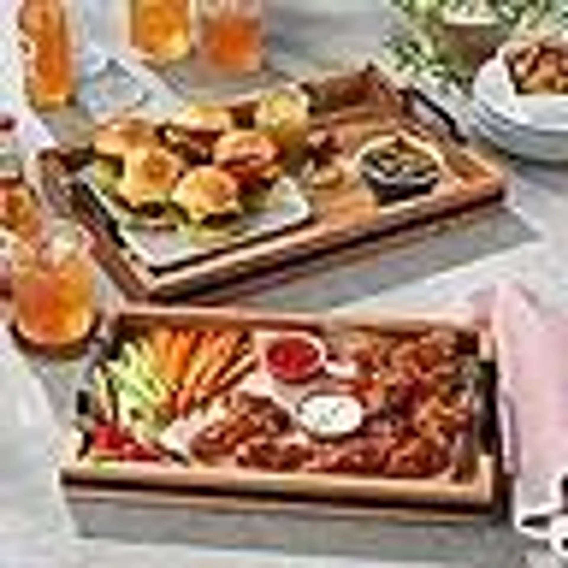 Member's Mark Acacia Wood Rectangular Serving Trays, Set of 2