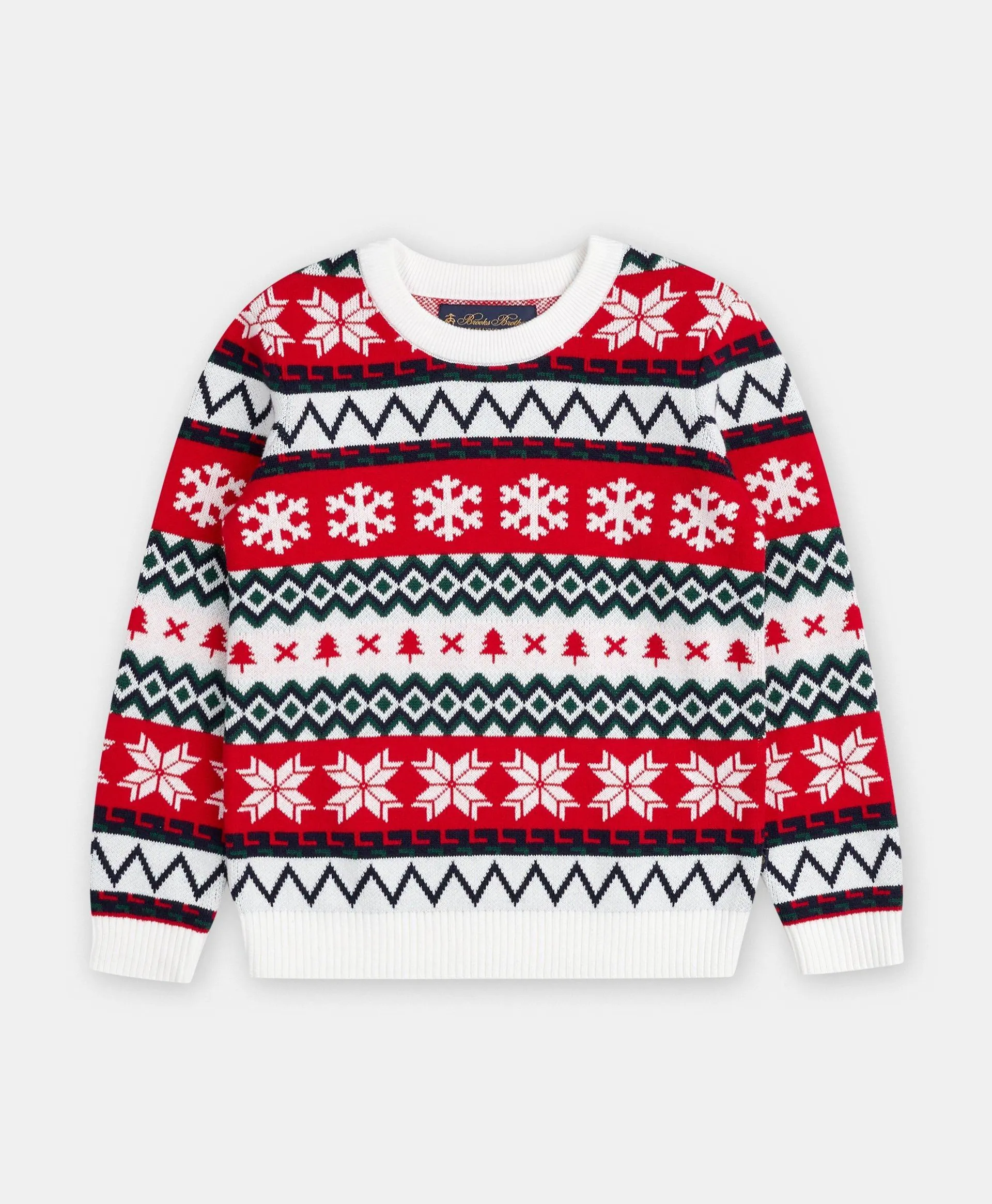 Boys Cotton Jacquard Fair Isle Sweater