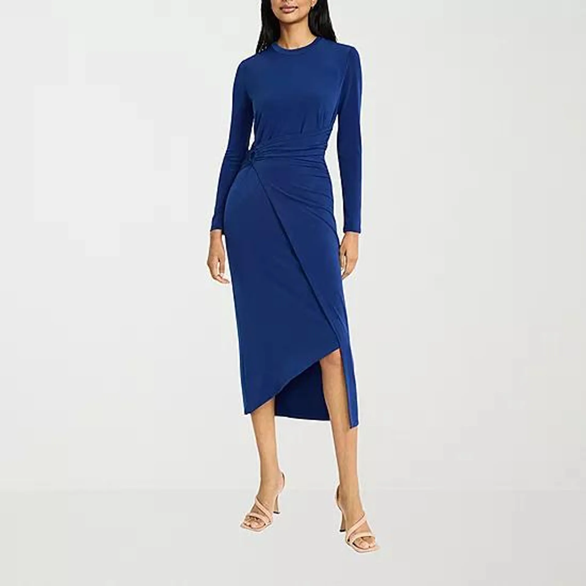 new! London Style Womens Long Sleeve High-Low Sheath Dress