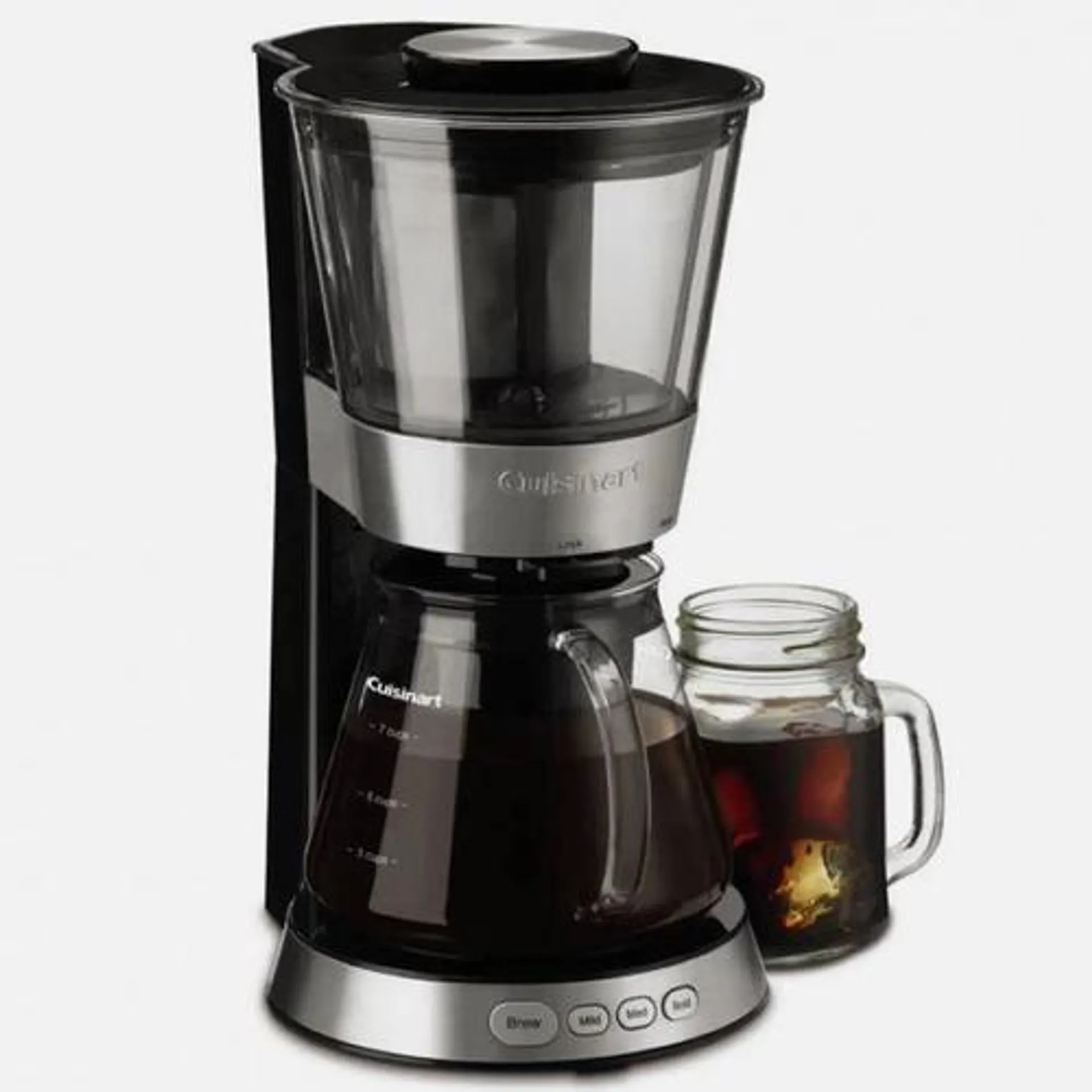 Cuisinart Automatic Cold Brew Coffeemaker w/ 7-Cup Glass Carafe, Black/Stainless