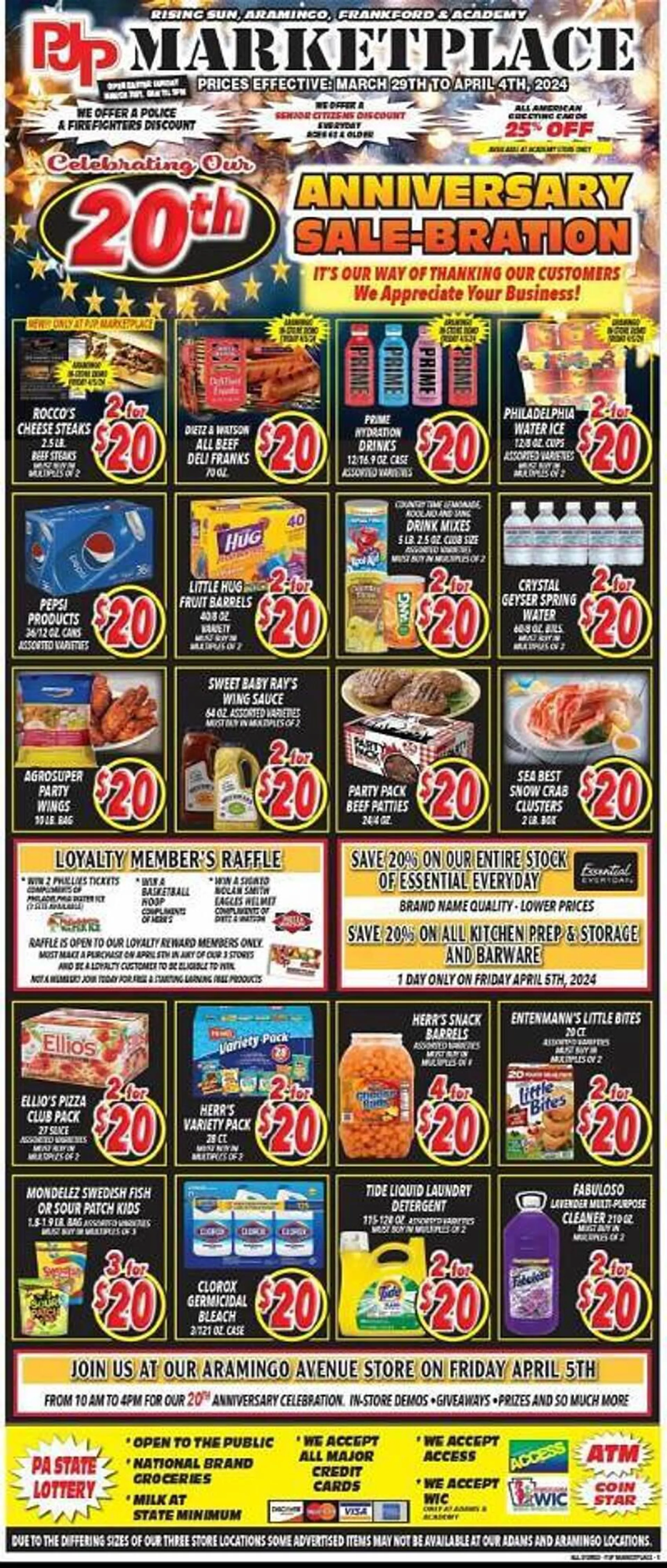Weekly ad PJP Marketplace Weekly Ad from March 29 to April 4 2024 - Page 1