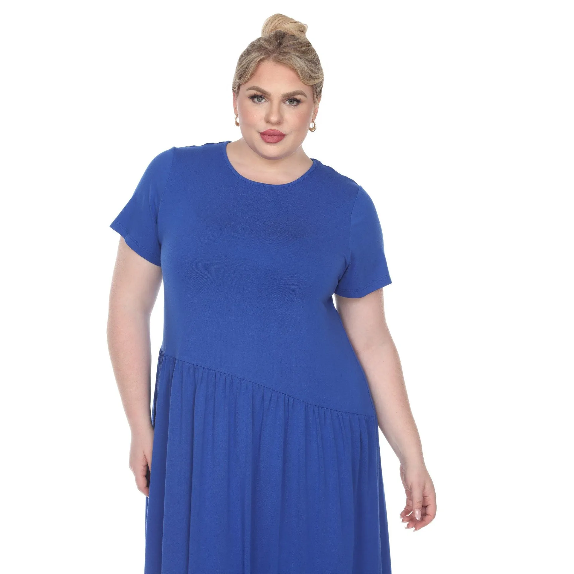 Short Sleeves Maxi Dress - Plus (5 Colors Available)