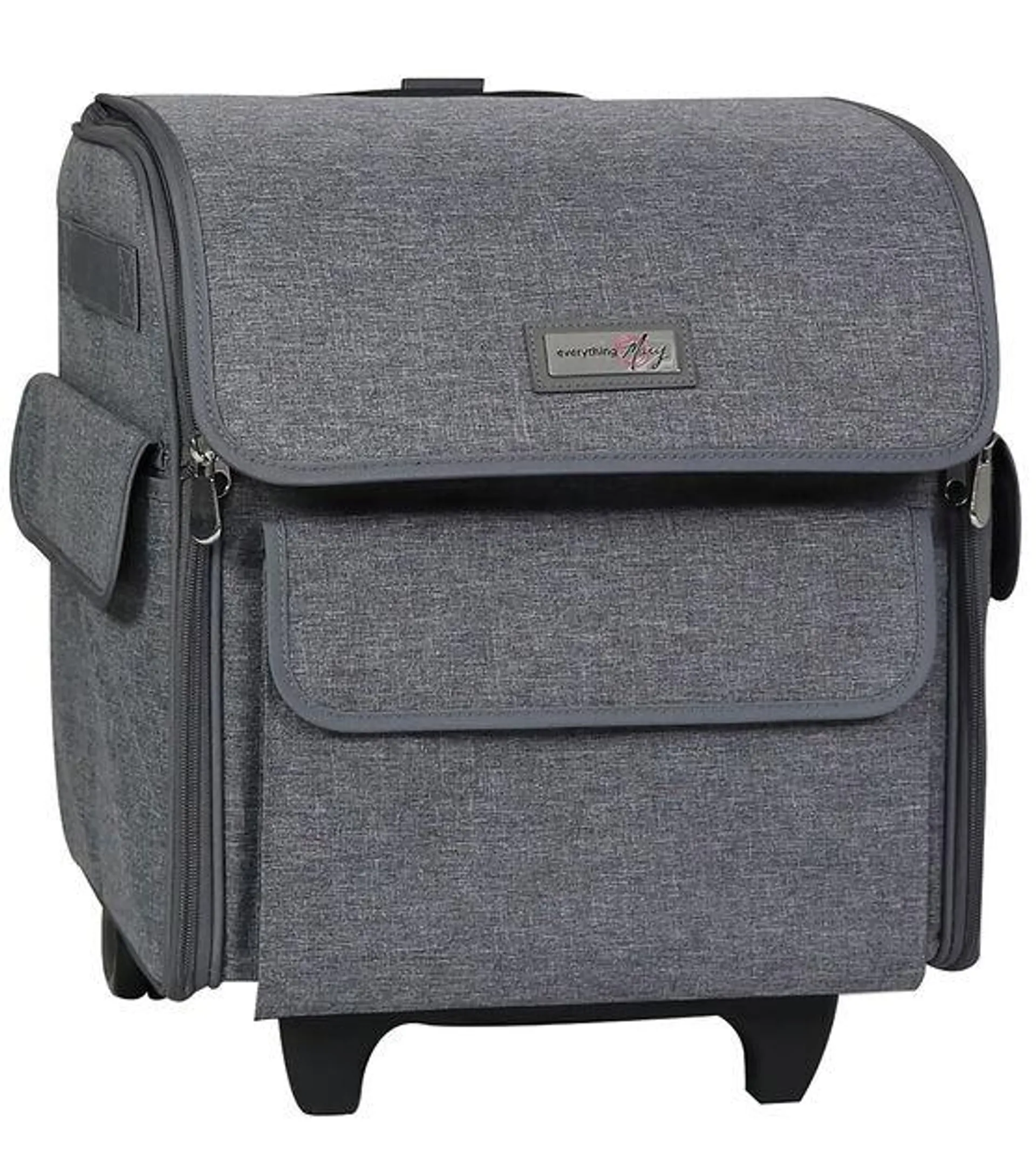 Everything Mary 13.5" Gray Collapsible Serger Machine Rolling Case