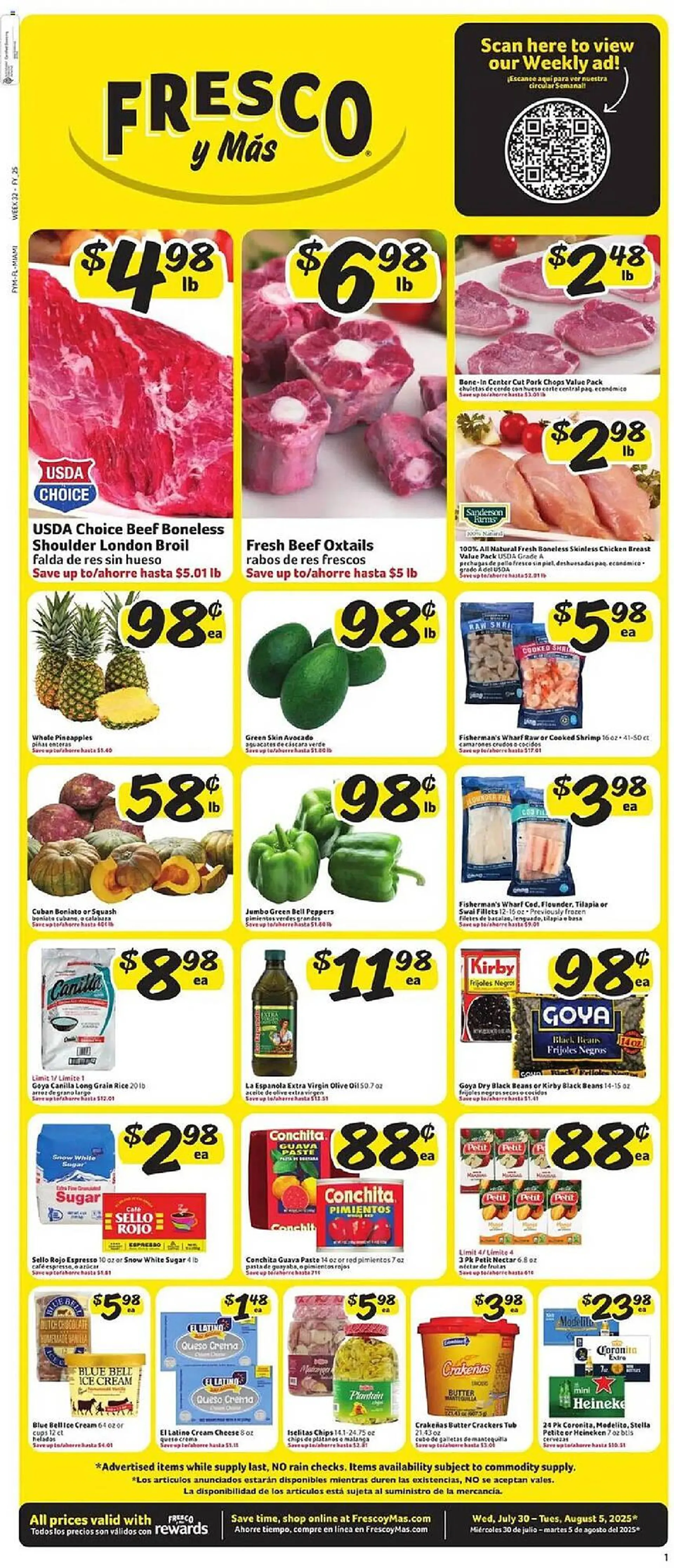 Weekly ad Fresco y Más Weekly Ad from July 30 to August 5 2025 - Page 1