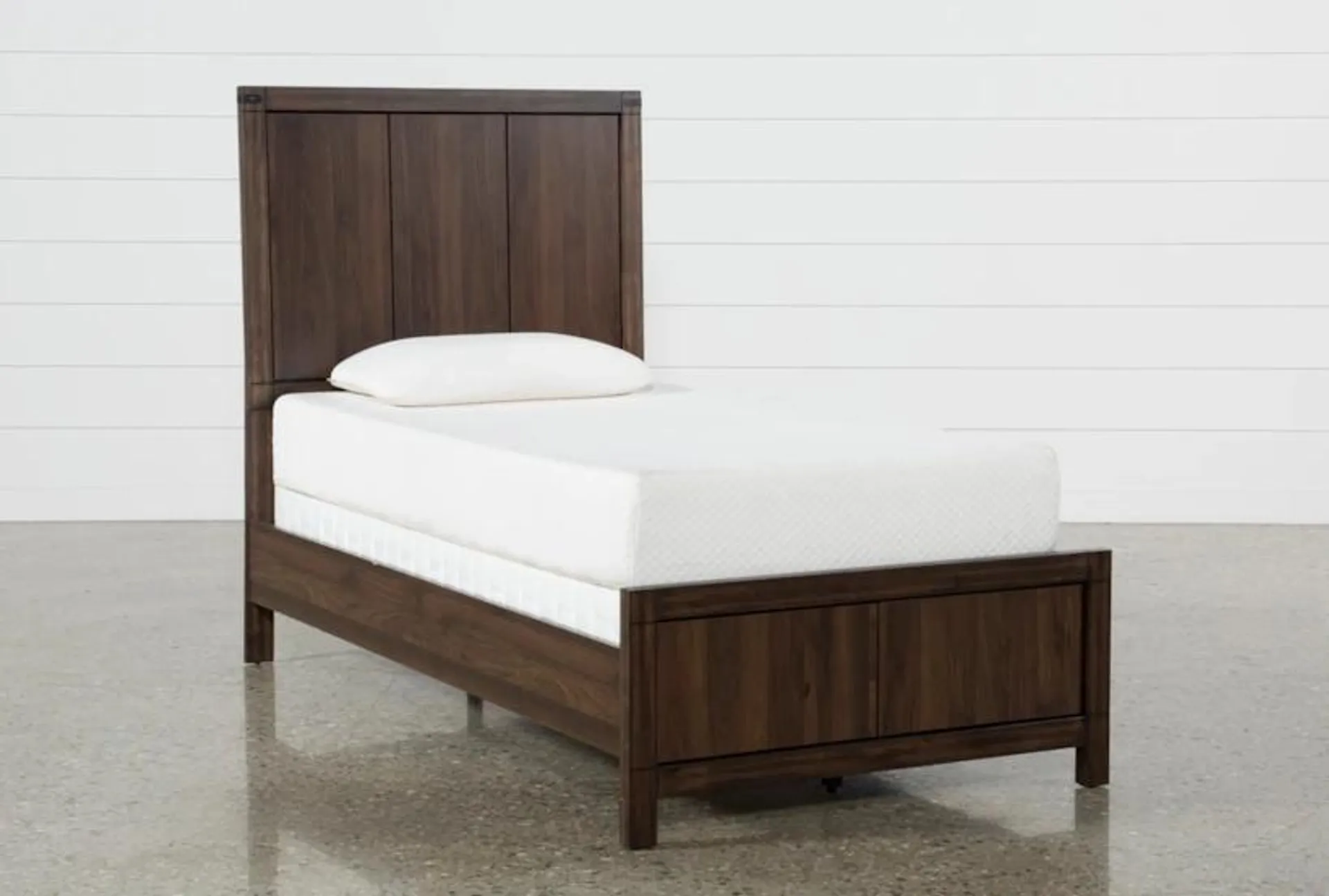 Willow Creek Twin Brown Wood Panel Bed