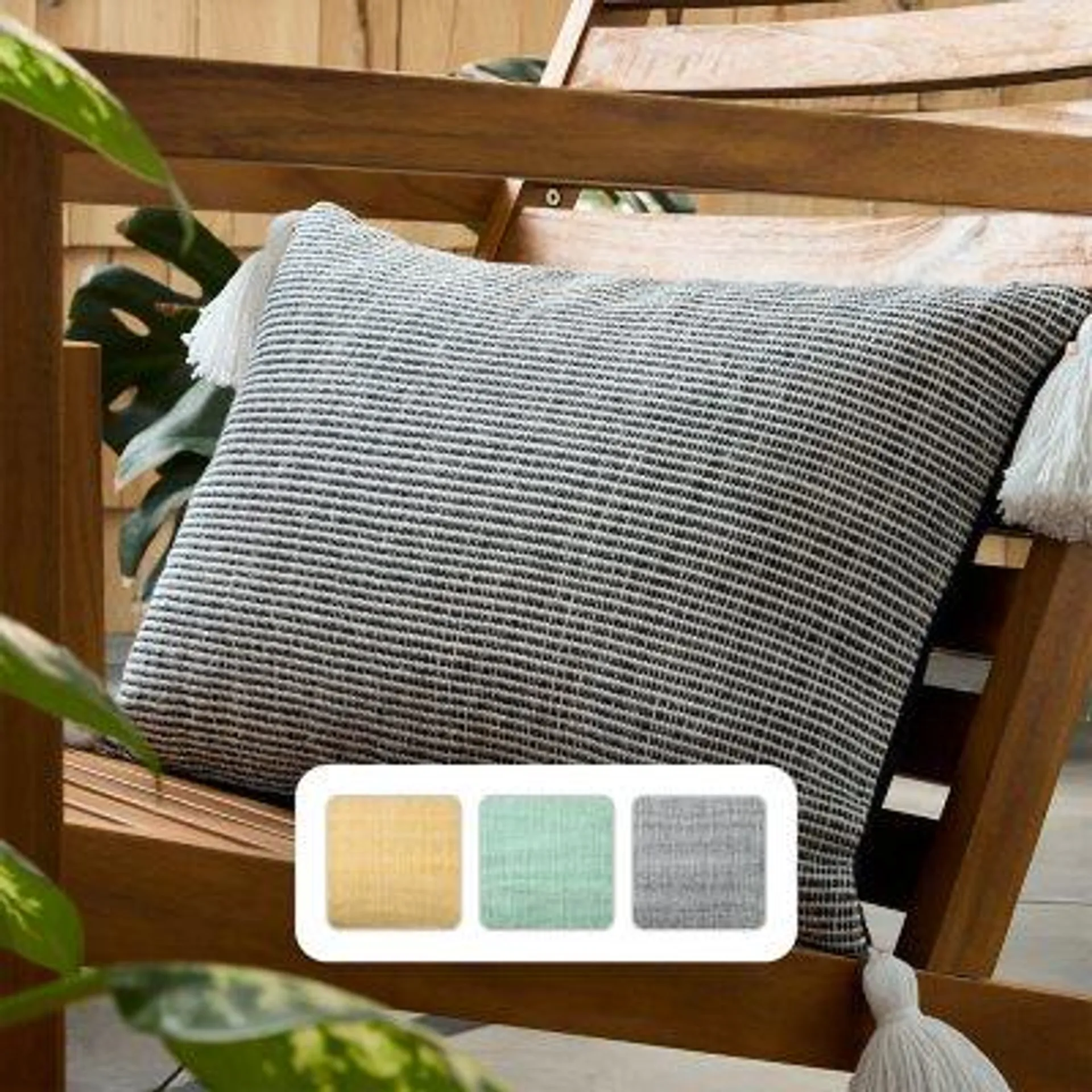 Town & Country Terra Alara Ribbed Texture Indoor/Outdoor Decorative Pillow, Choose Size