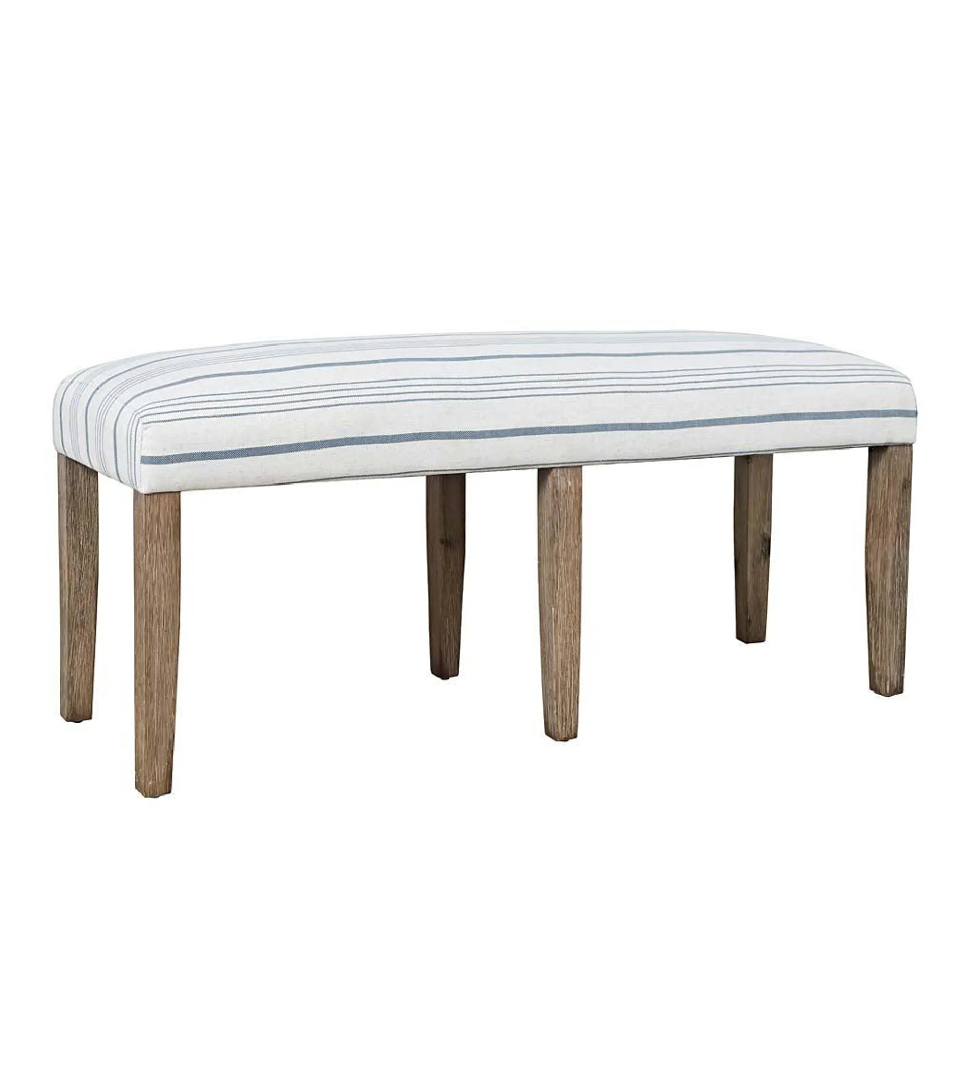 Hatteras Upholstered Backless Bench - Blue Stripe