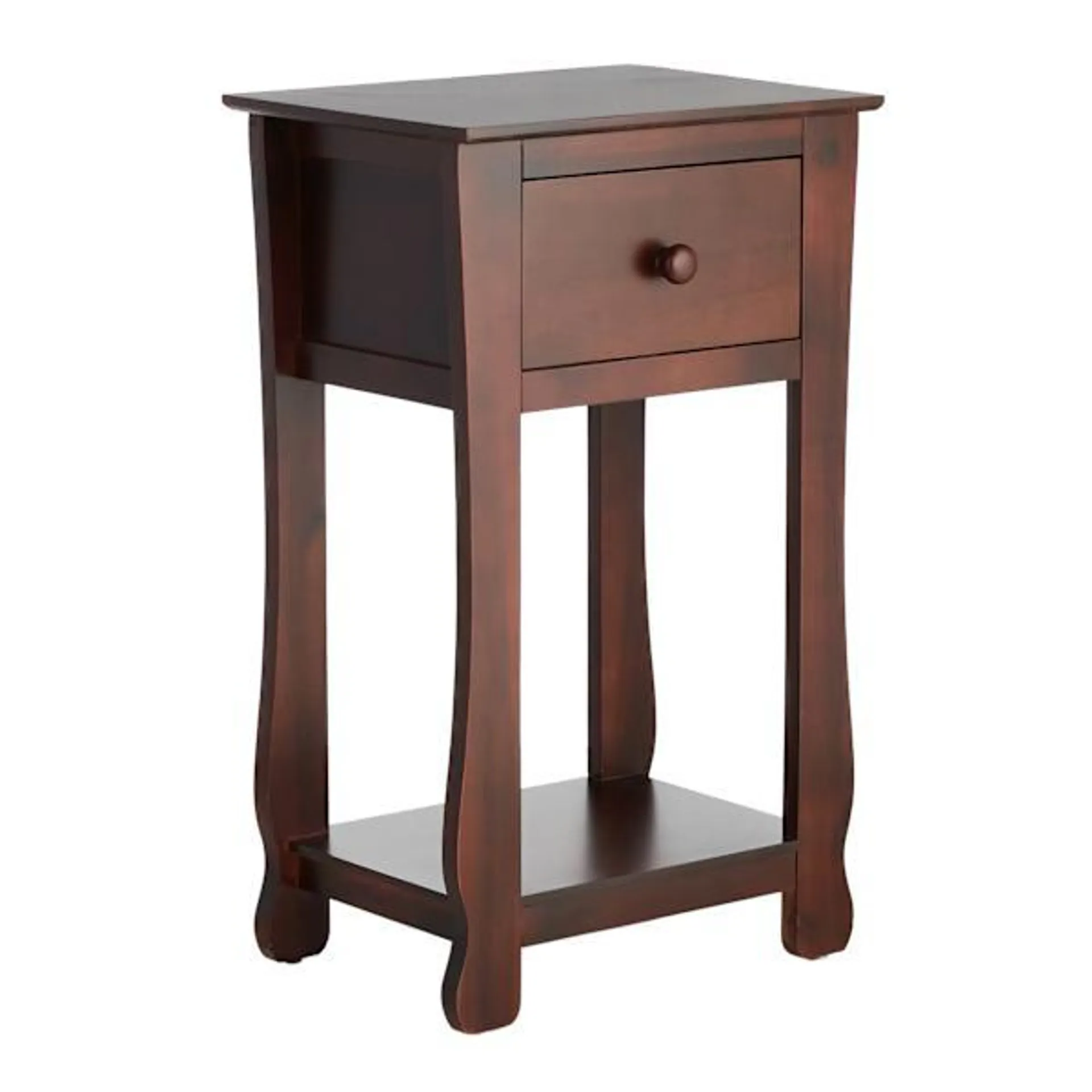 Providence Theodore 1-Drawer Thick Leg End Table, Brown