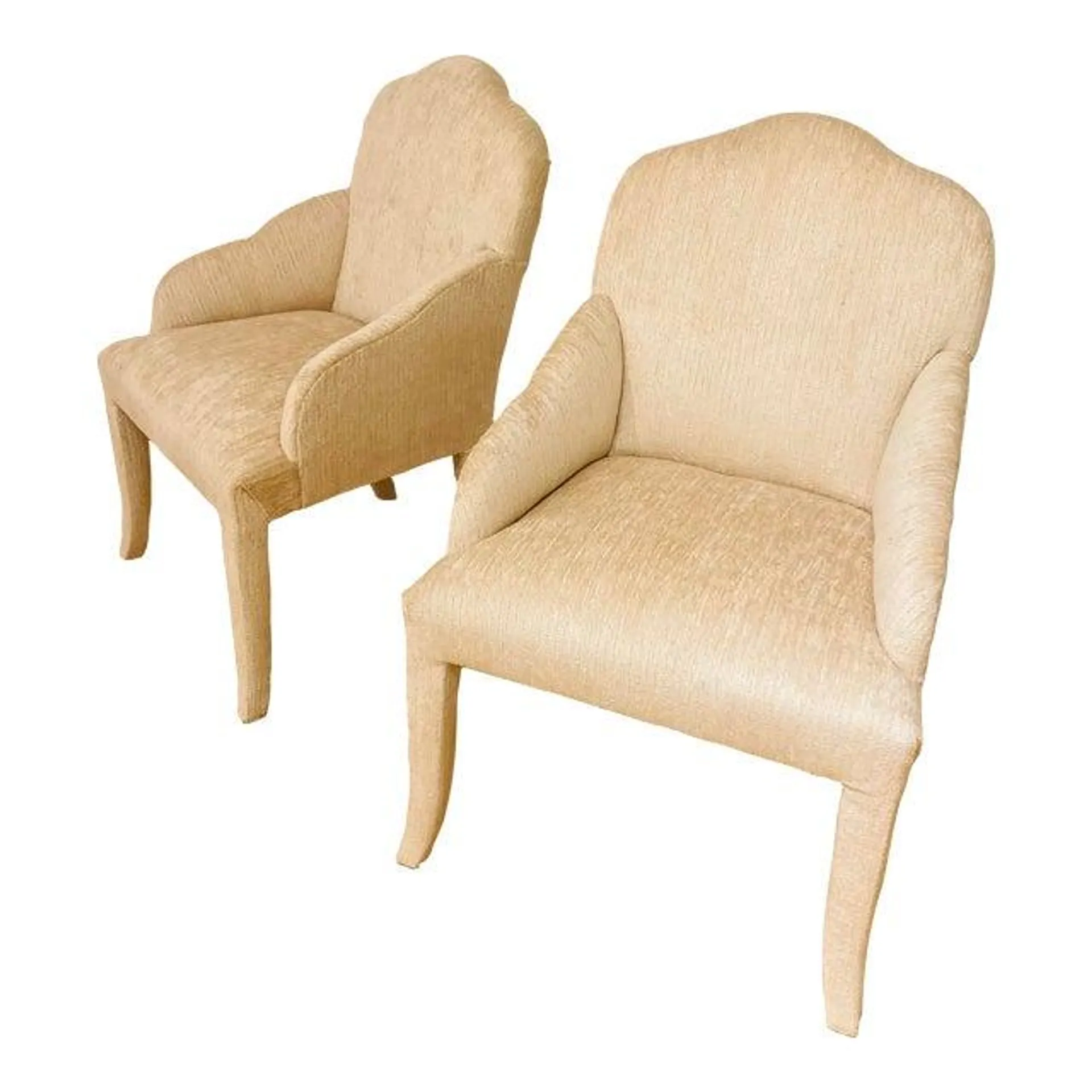 Midcentury Sculptural Chairs, Reupholstered, a Pair