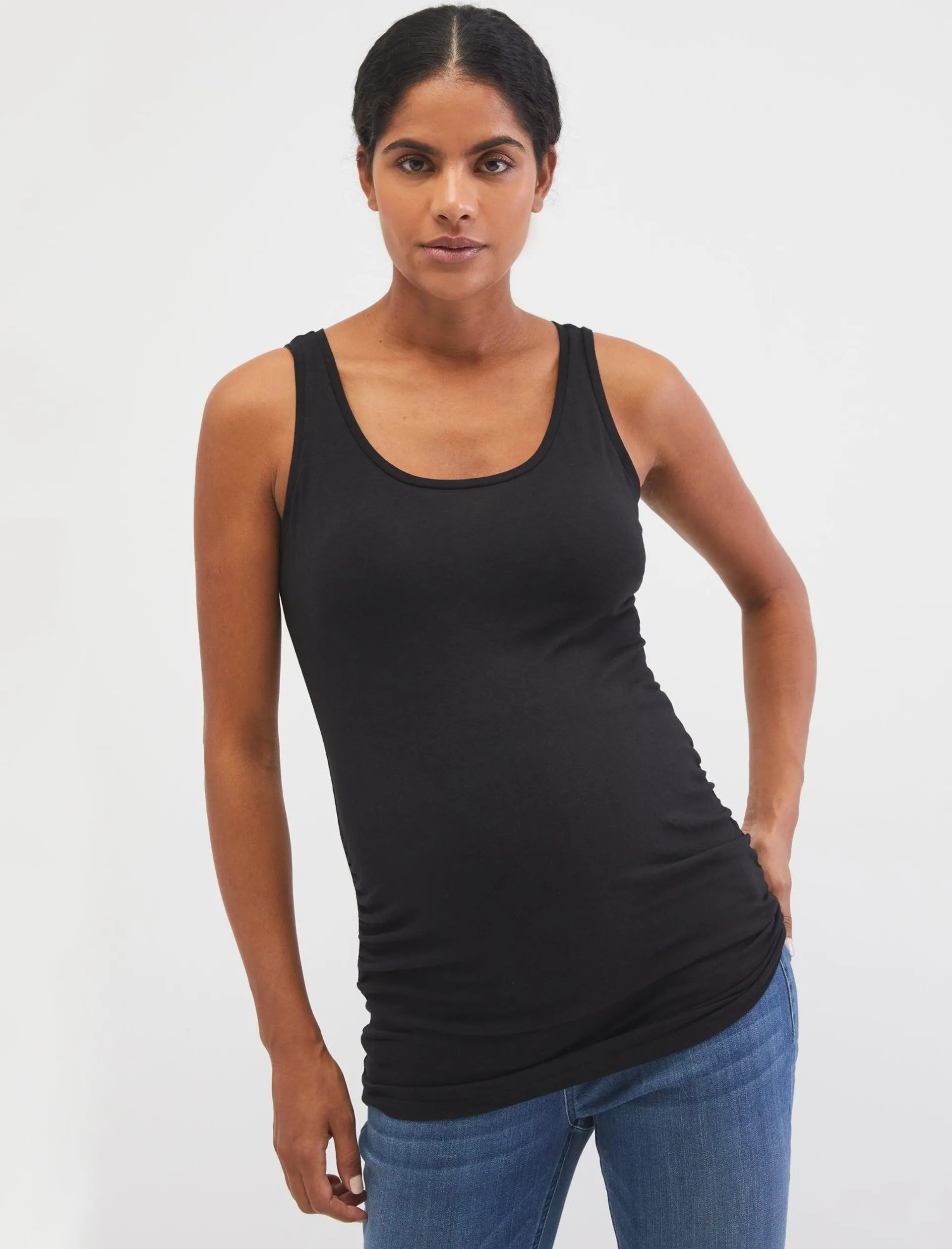 Side Ruched Maternity Tank Top