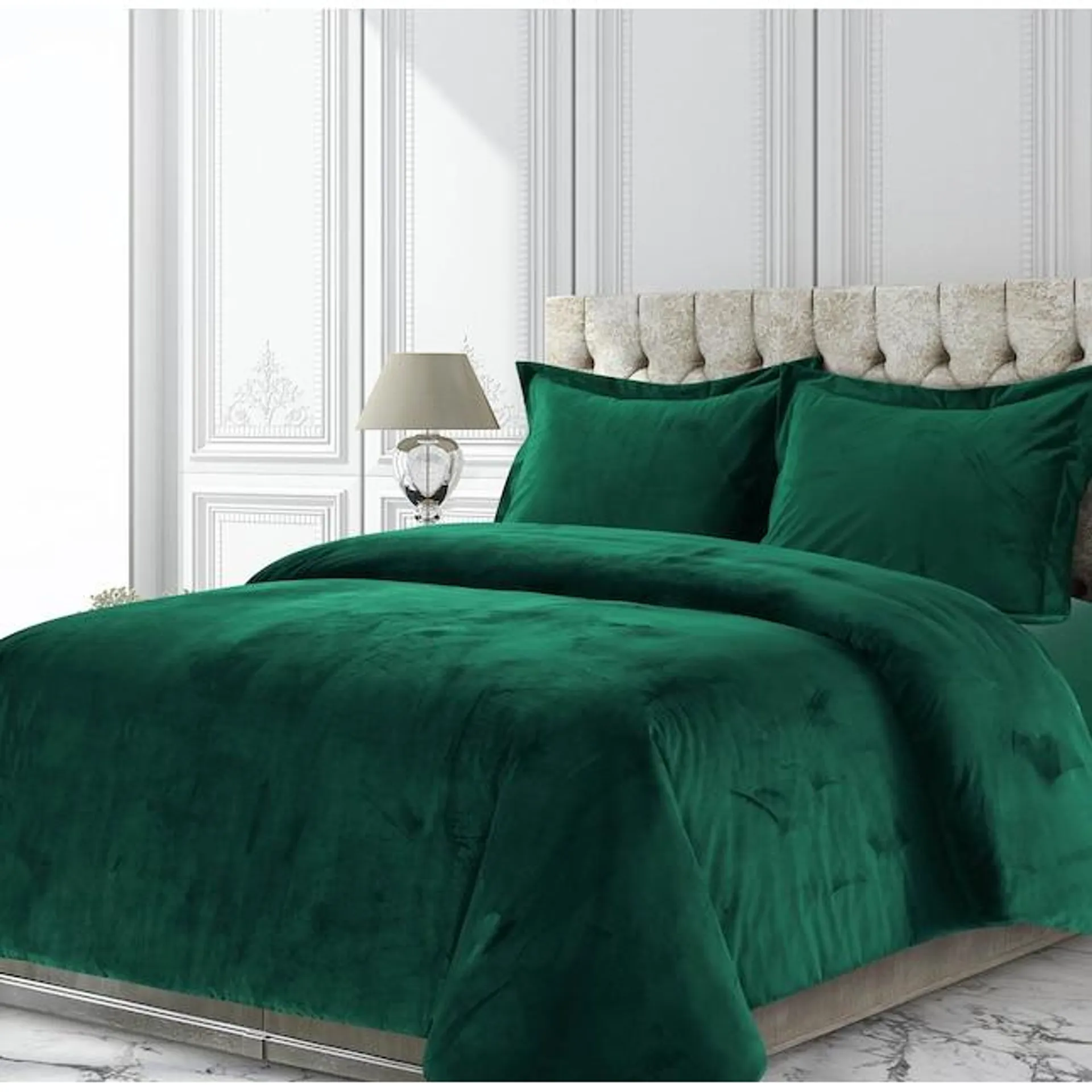 TRIBECA LIVING Venice Duvets Emerald Green Solid Twin Duvet Cover