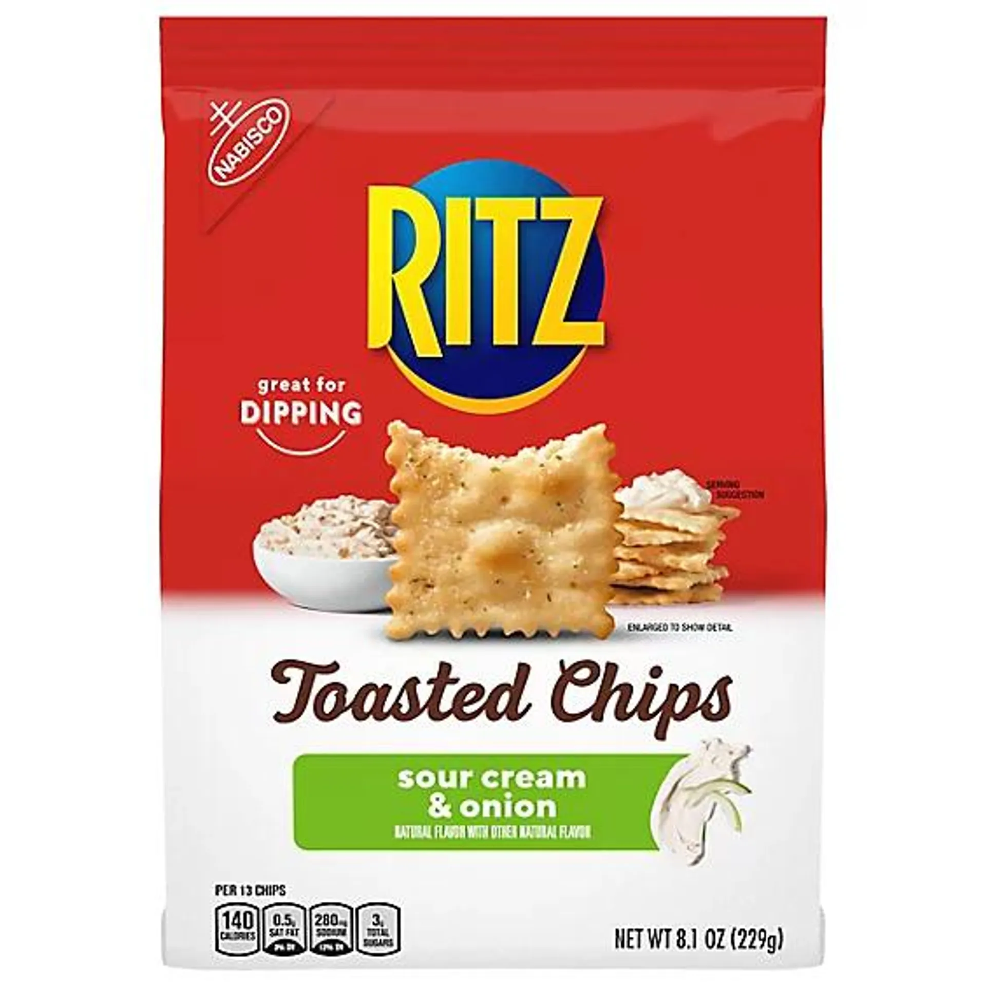 RITZ Sour Cream And Onion Toasted Chips - 8.1 Oz