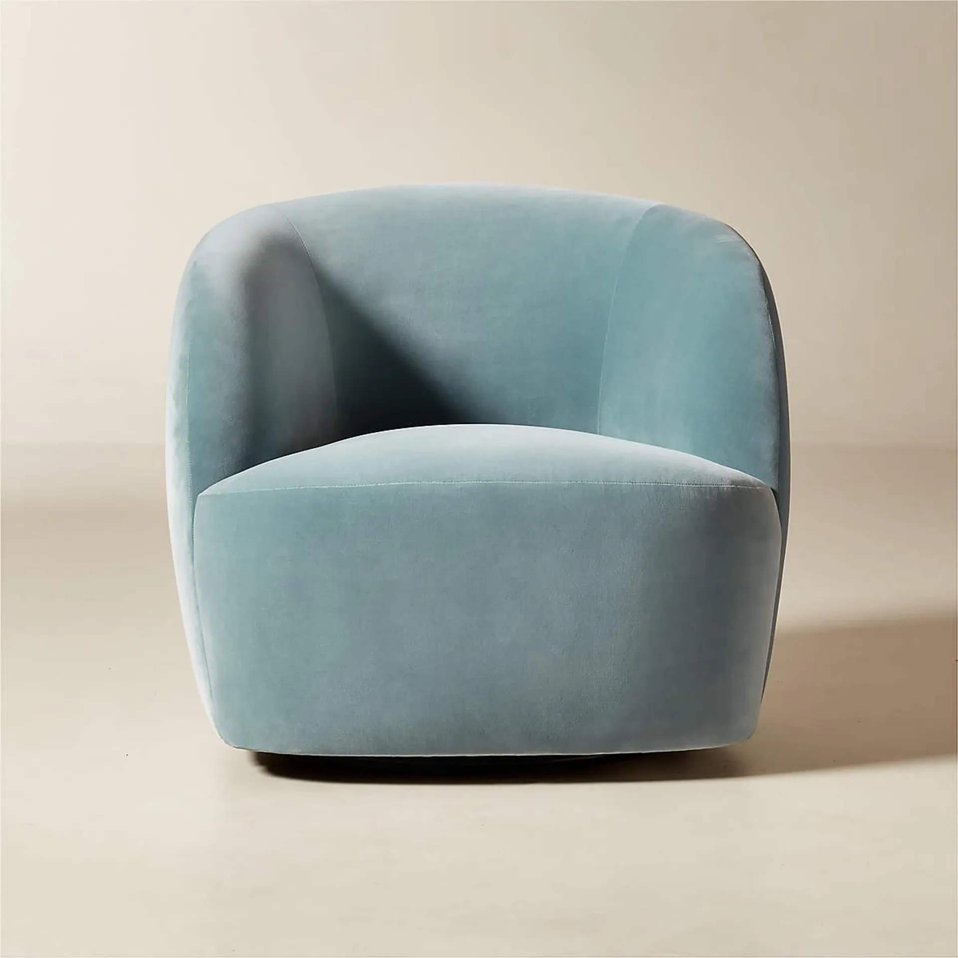Gwyneth Light Blue Velvet Swivel Chair