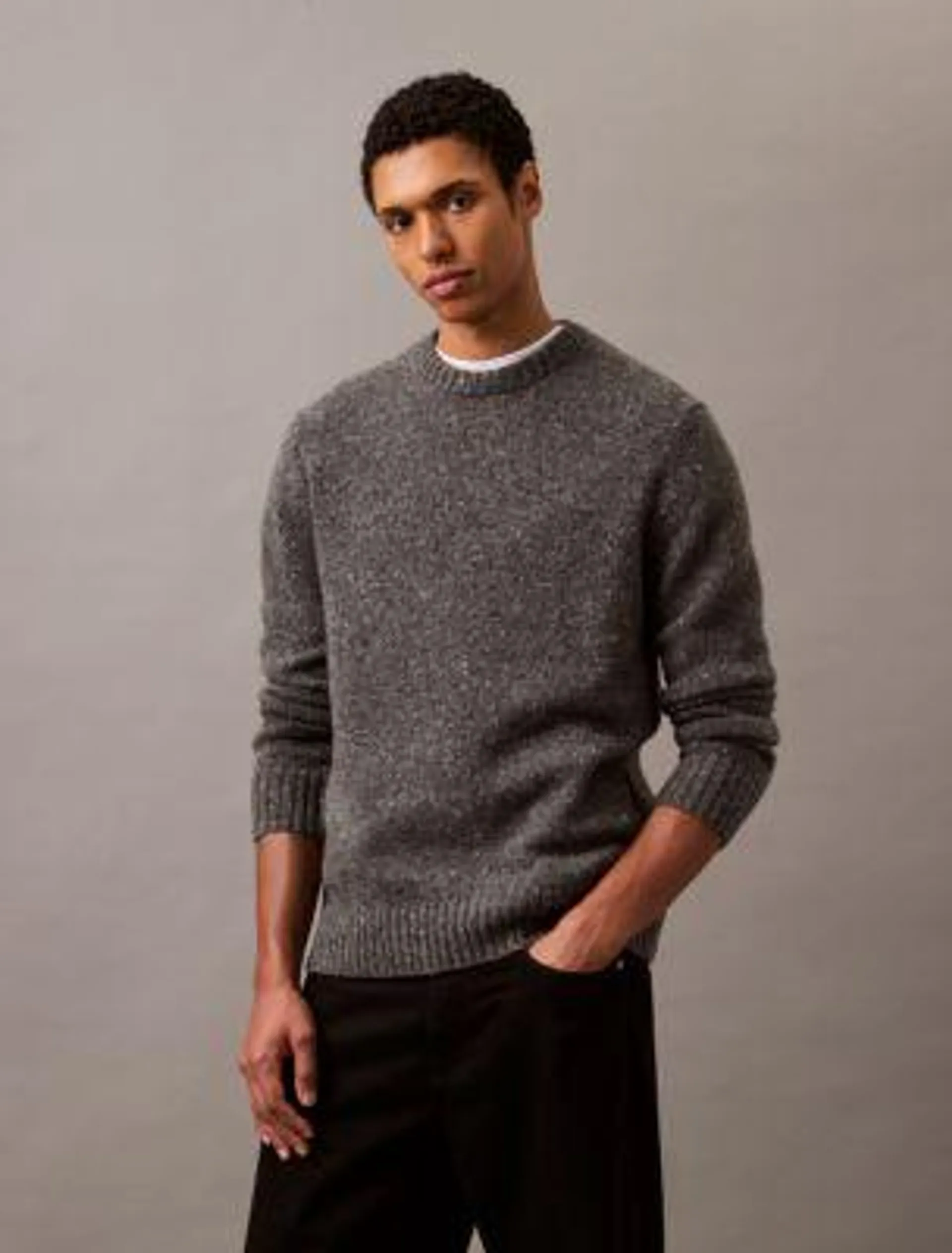 Nepped Yarn Crewneck Sweater