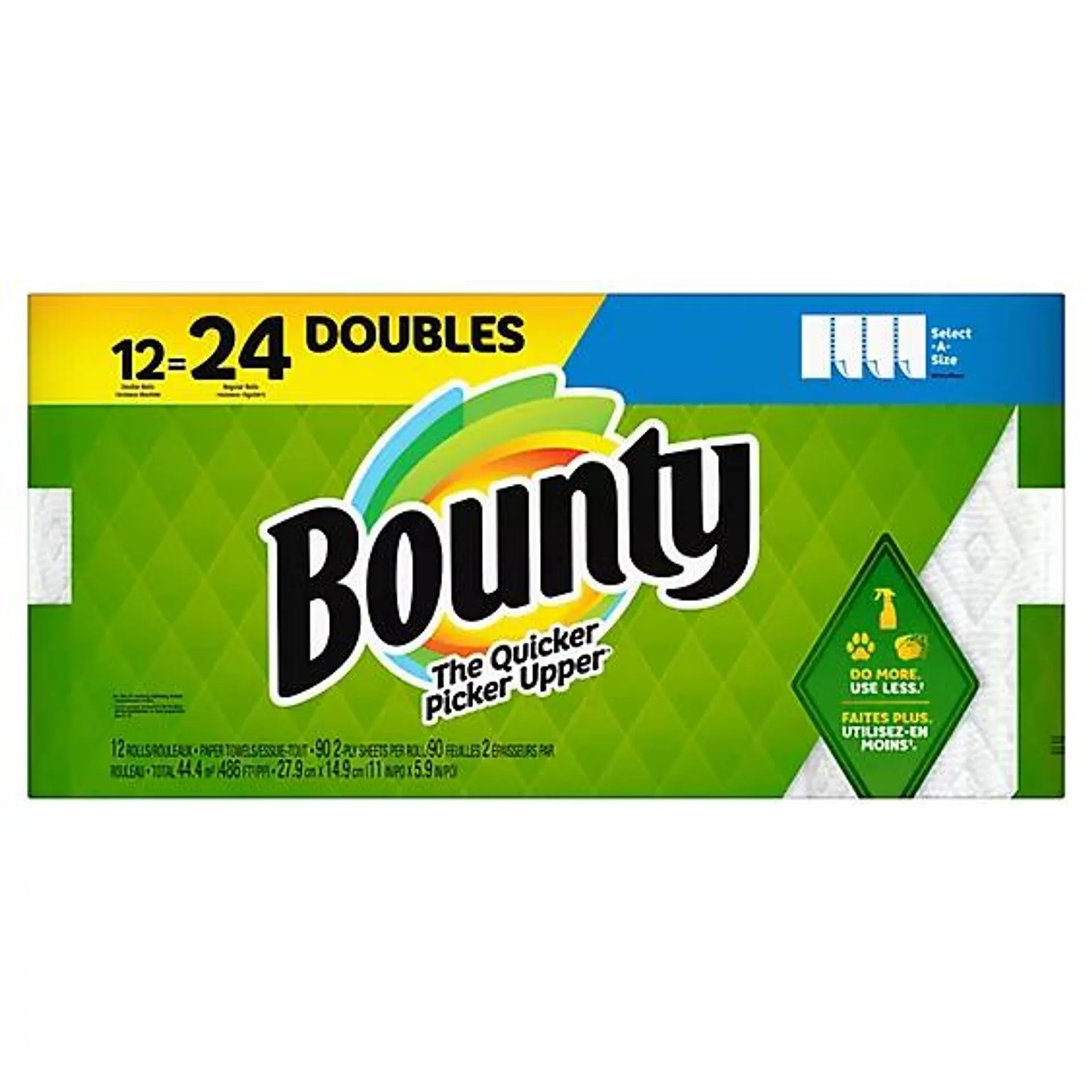 Bounty 12 Double Roll Select A Size White Tissue - 12 Count