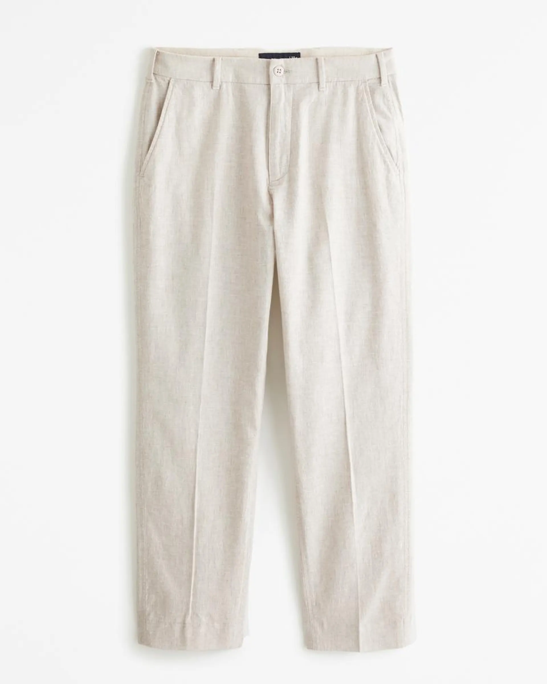 Athletic Loose Linen-Blend Fixed Waist Pant