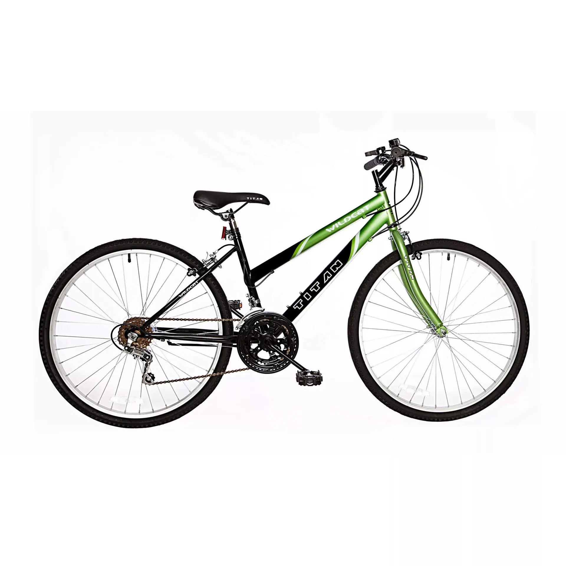 Titan Wildcat Hardtail Women's 26" 18-Speed Mountain Bicycle - Lime Green/Black